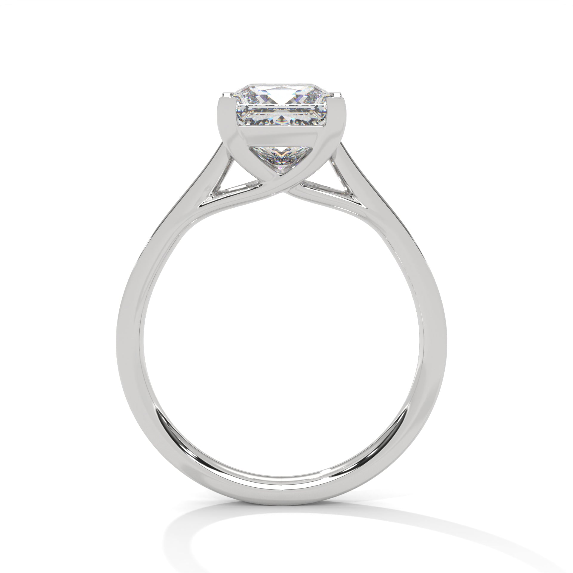 2 Carat Princess Daimond Solitaire Accent Engagement Ring