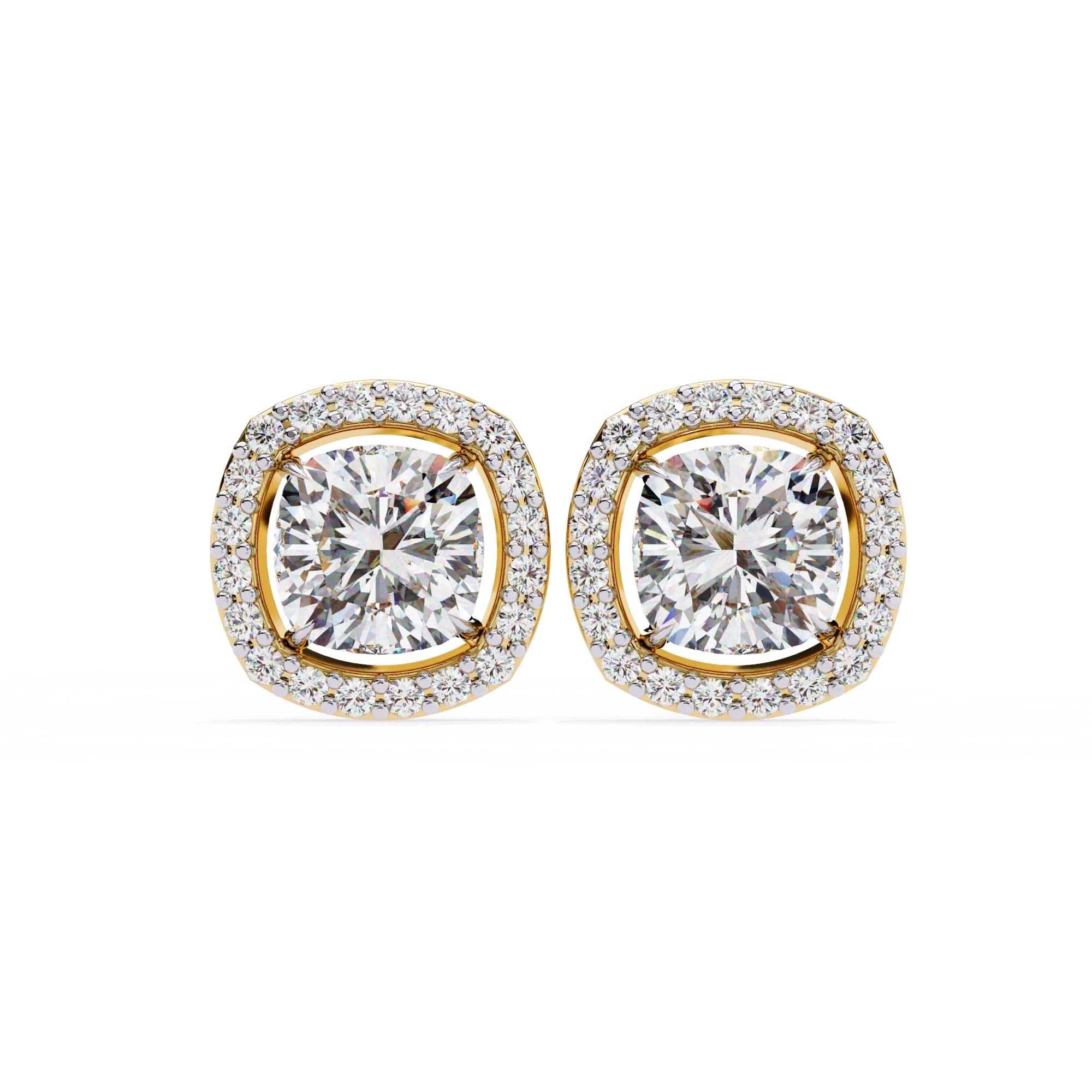 Round Brilliant Diamond Studs  6 Prong Crown Setting