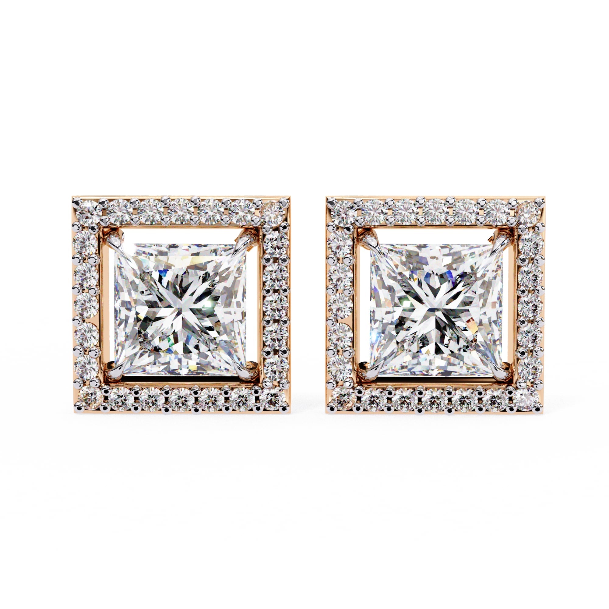 Princess Cut Lab Diamond Stud Earrings
