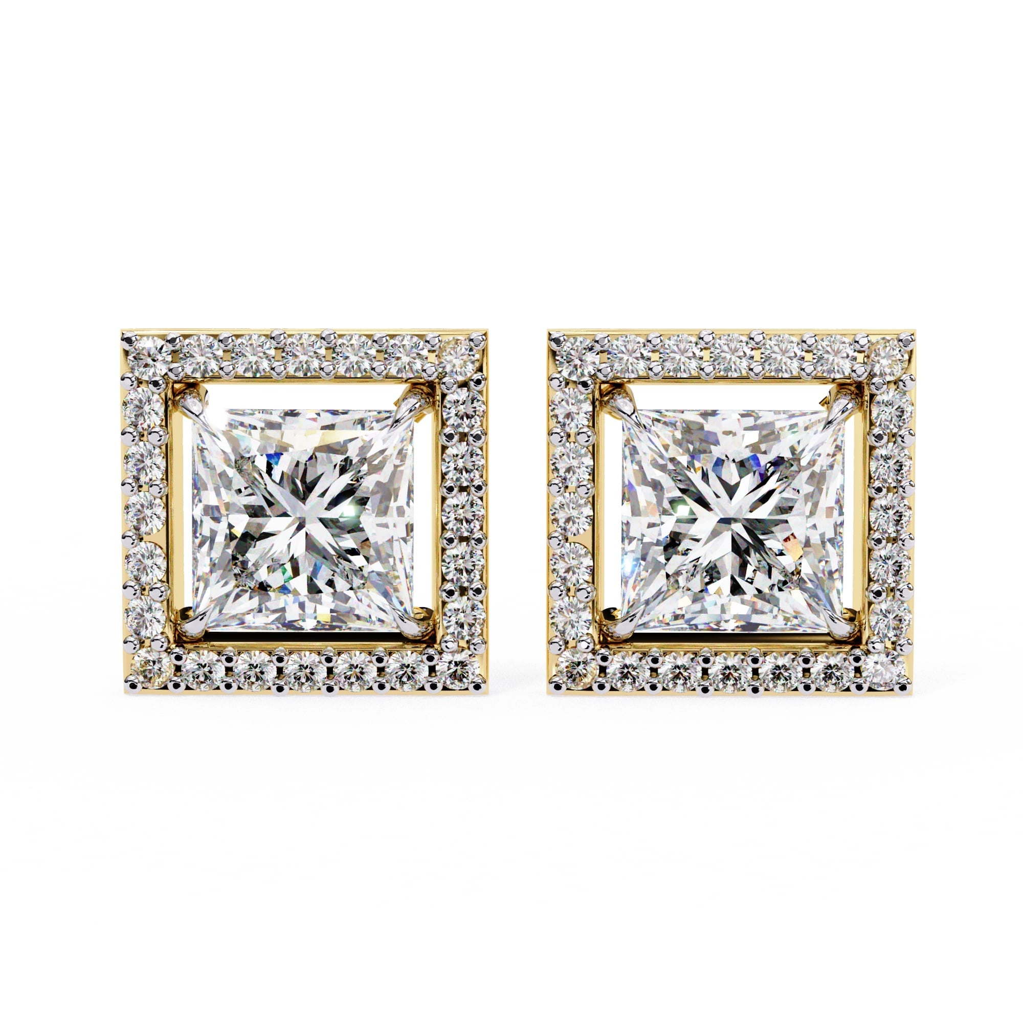 Princess Cut Lab Diamond Stud Earrings