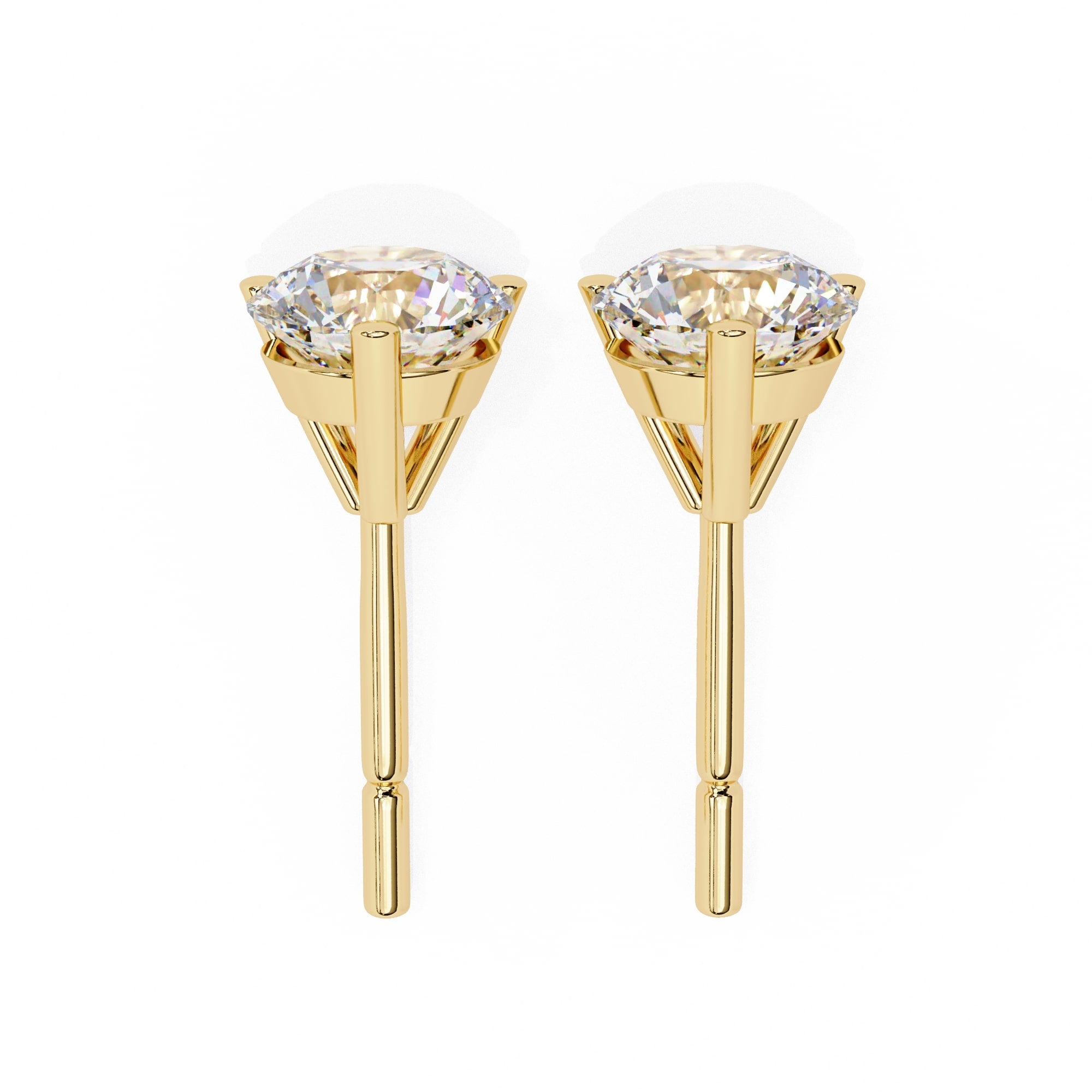 Round Diamond Stud Earrings