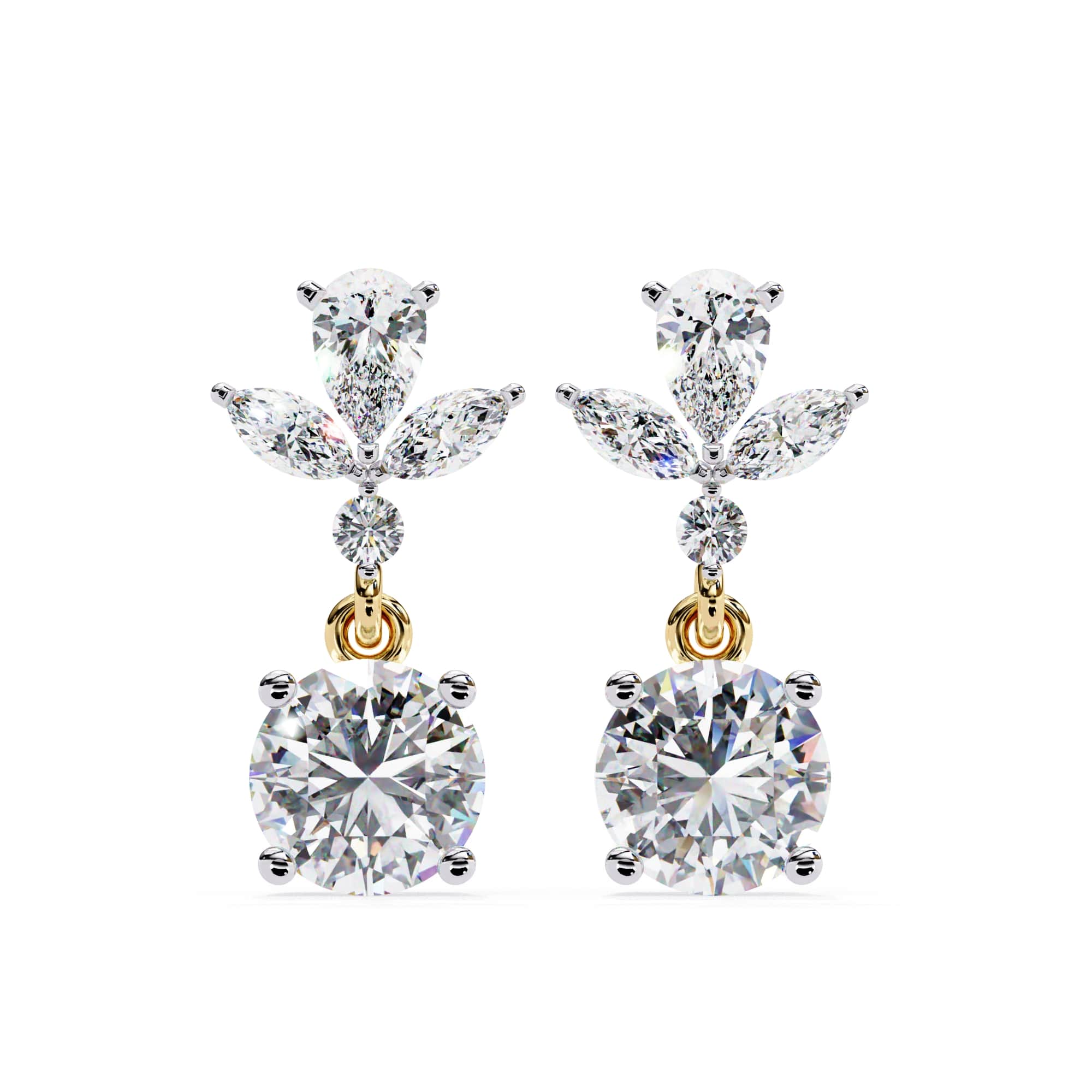 Multi Shape Lab Diamond Dangler Earrings