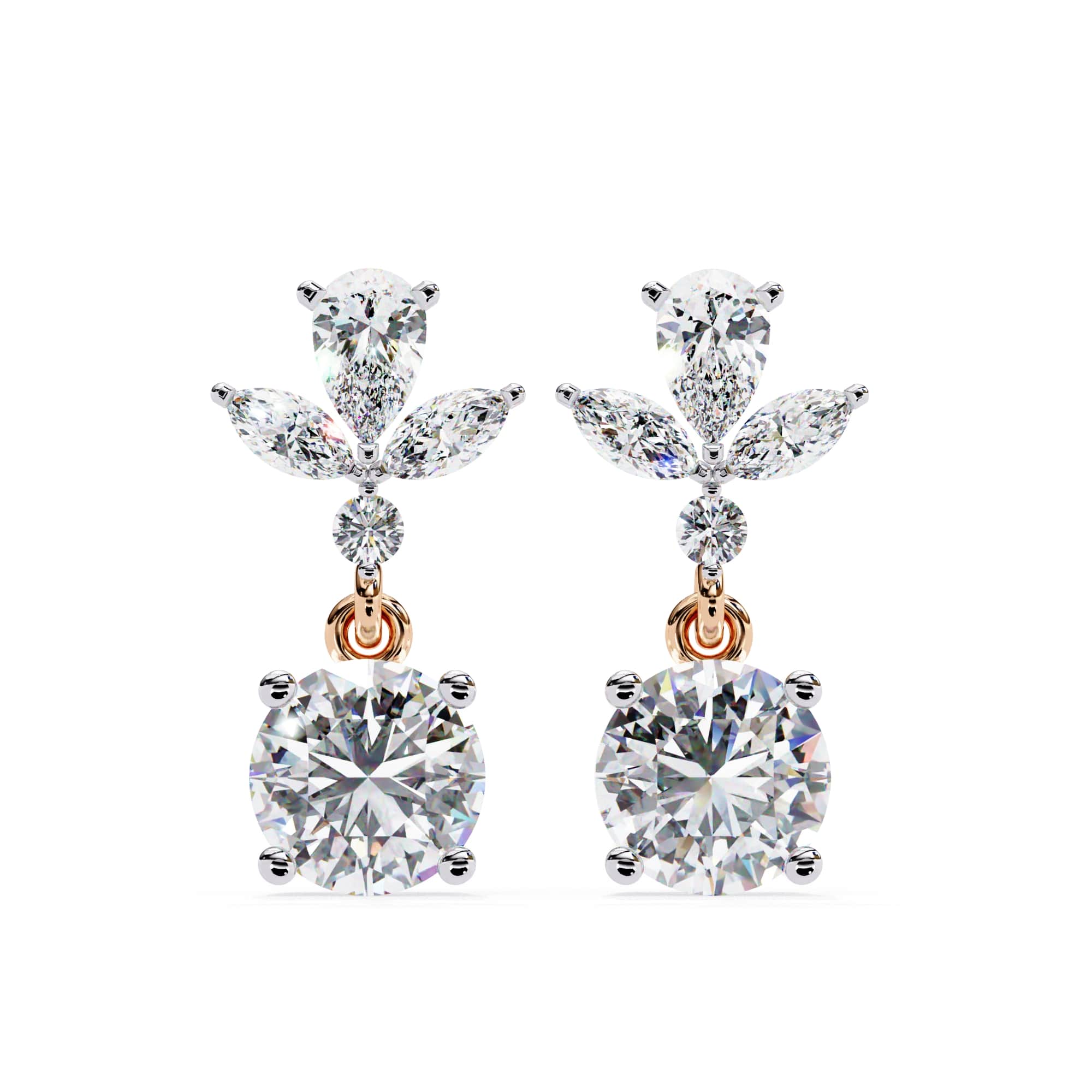 Multi Shape Lab Diamond Dangler Earrings