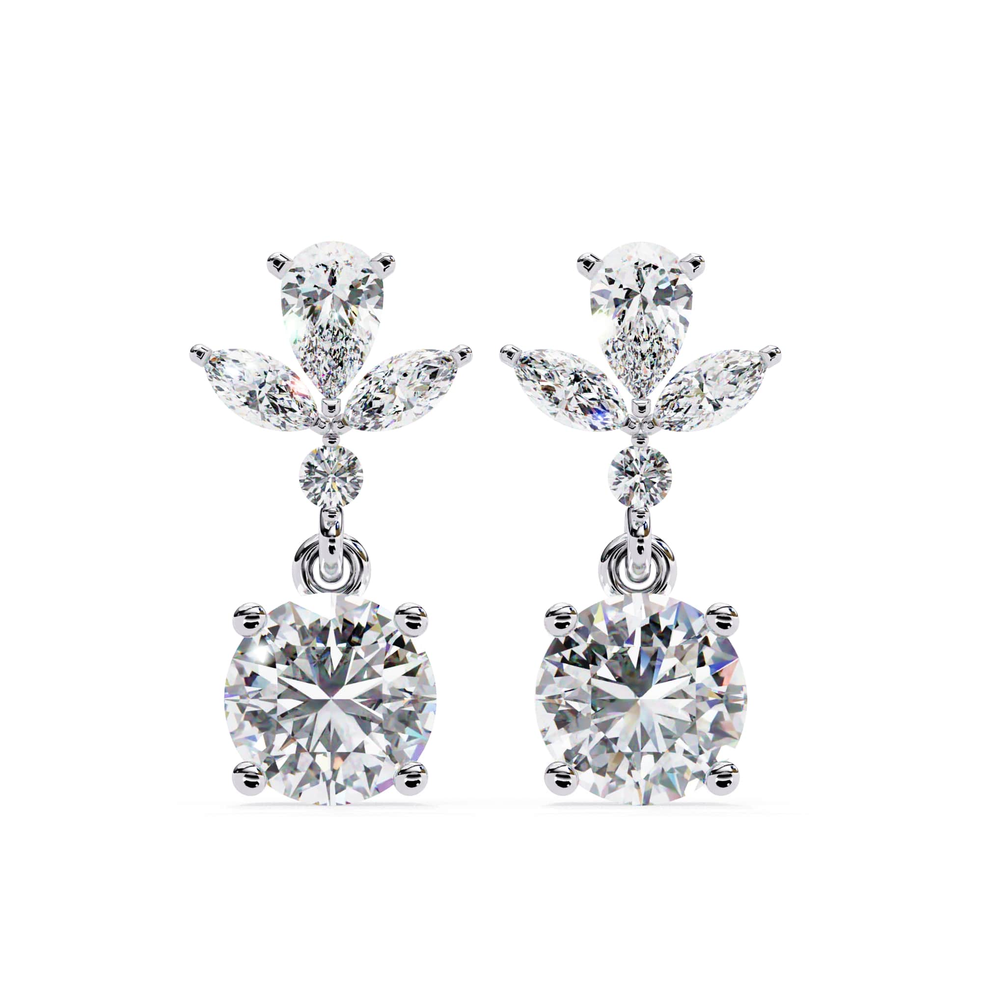 Multi Shape Lab Diamond Dangler Earrings
