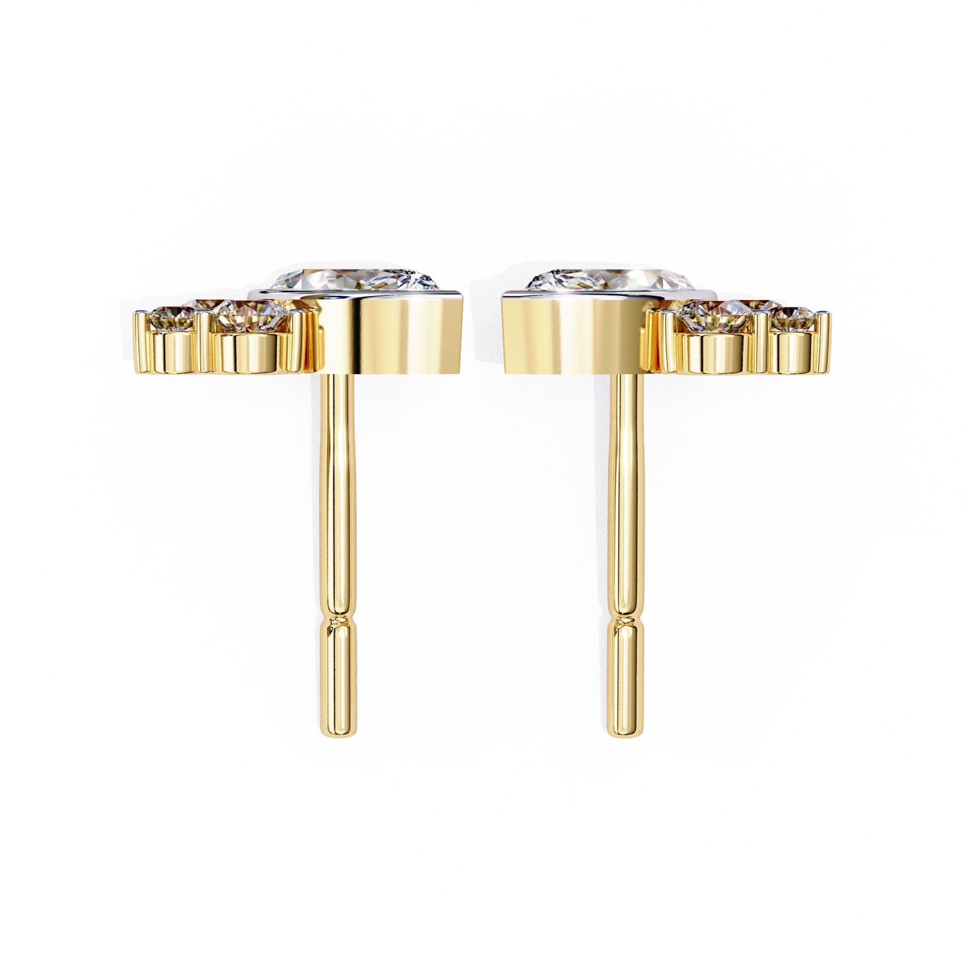 Classic Marquise Diamond Bezel Set Stud Earrings