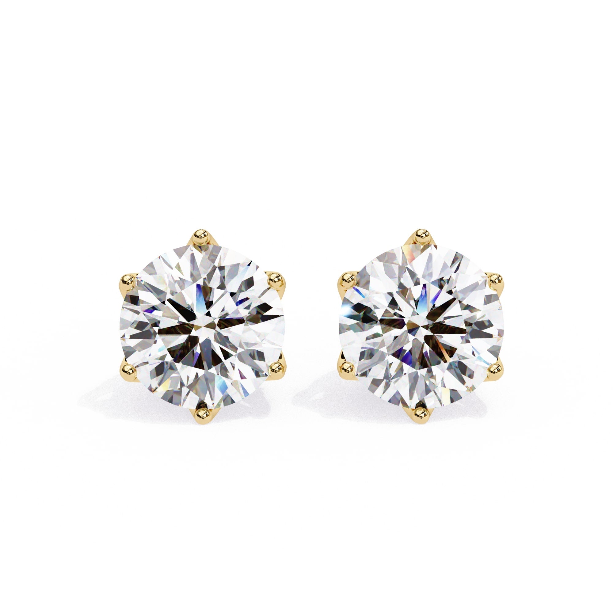 Round Diamond earrings with side rounds