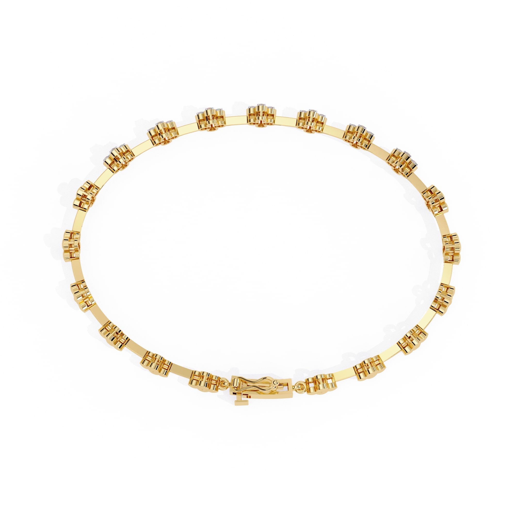 Round Cut Lab Diamond Flower Bracelet