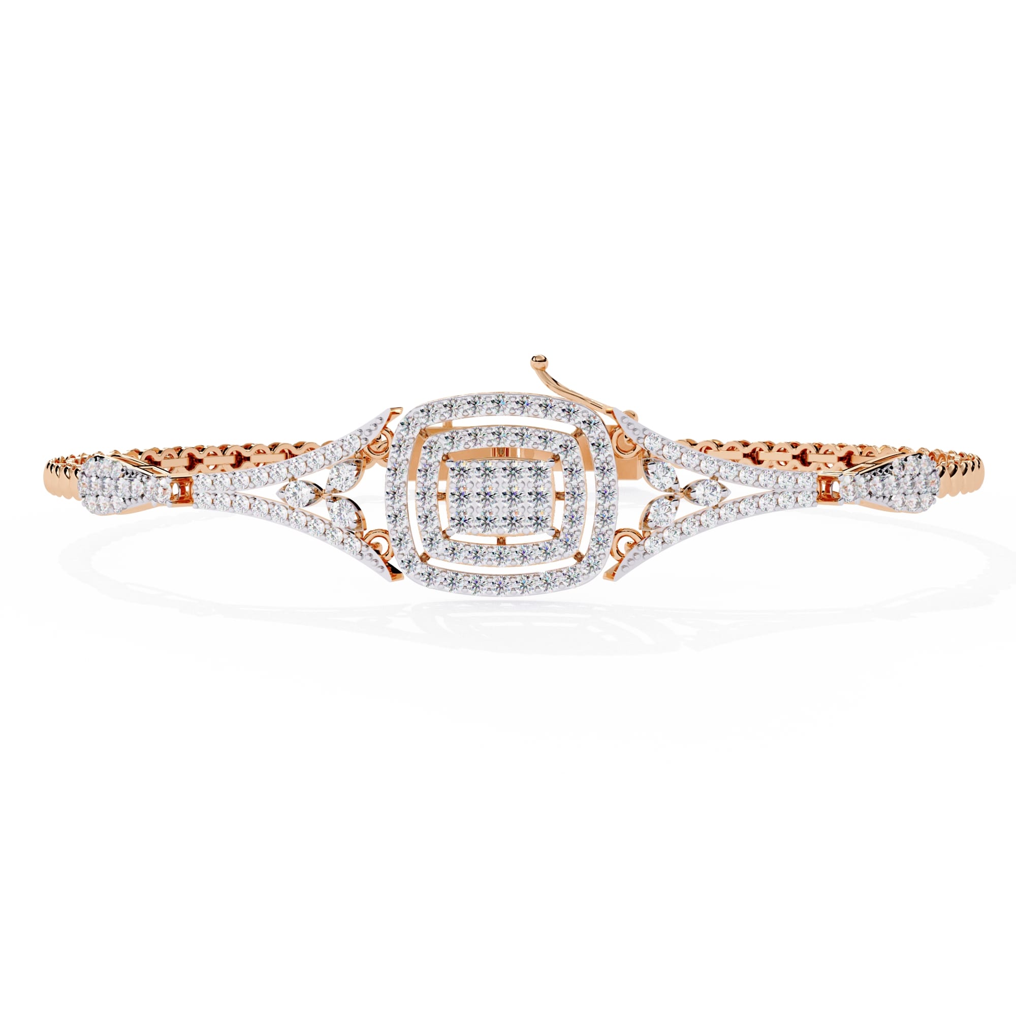 Fancy Bracelet With Round Cut Lab Diamond