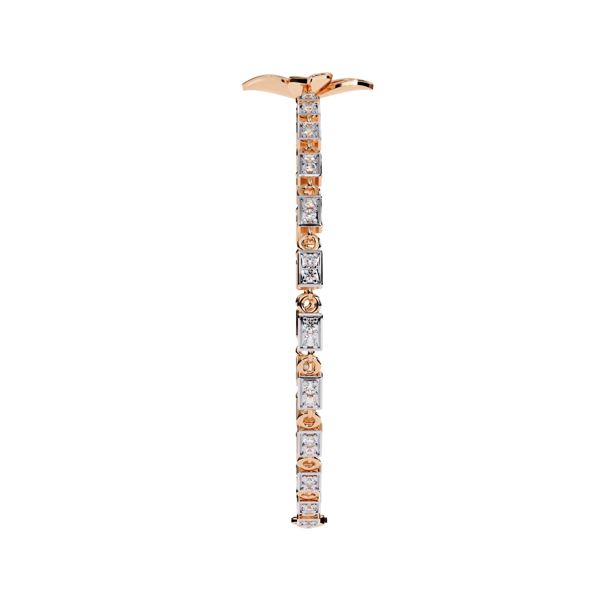 Modern Flower Design Round Cut Diamond Bracelet