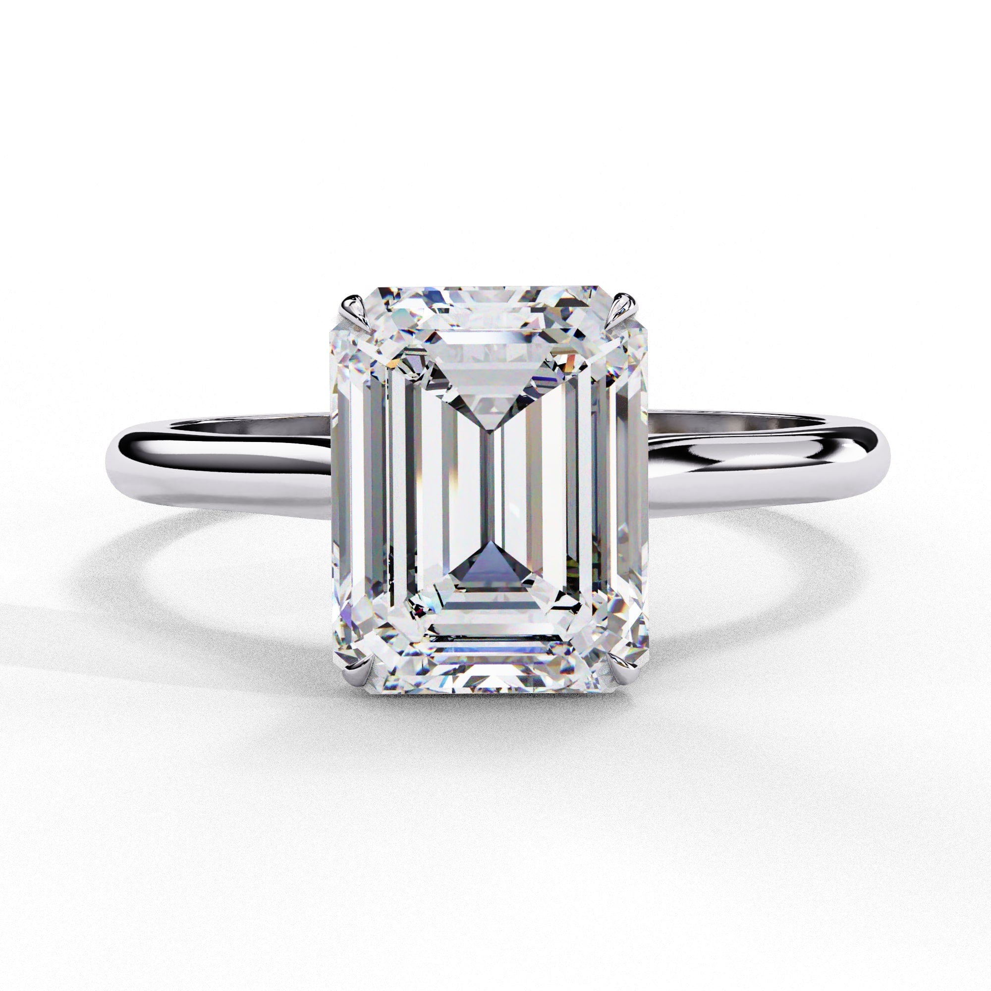 Emerald Cut Solitaire Diamond Engagement Ring