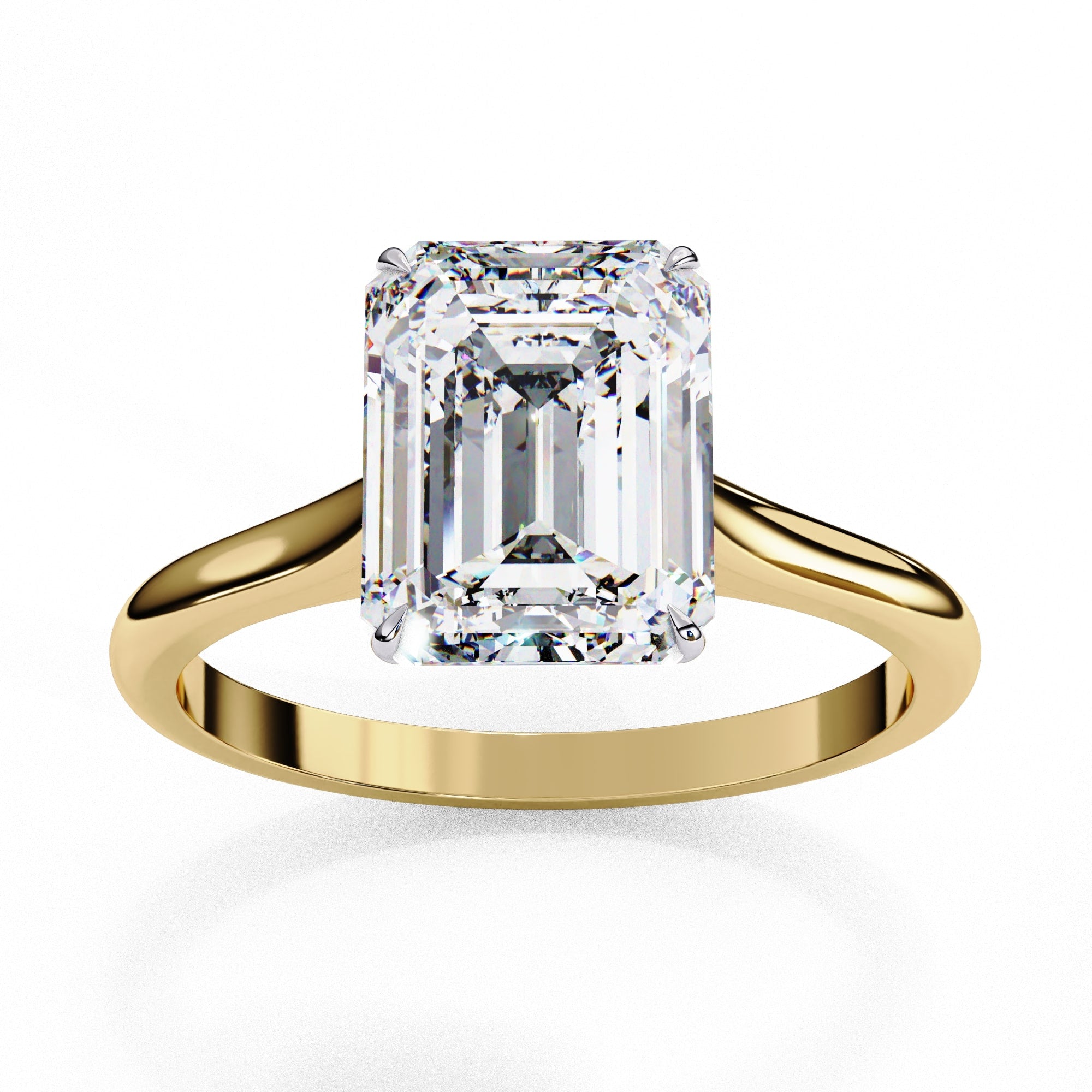 Emerald Cut Solitaire Diamond Engagement Ring