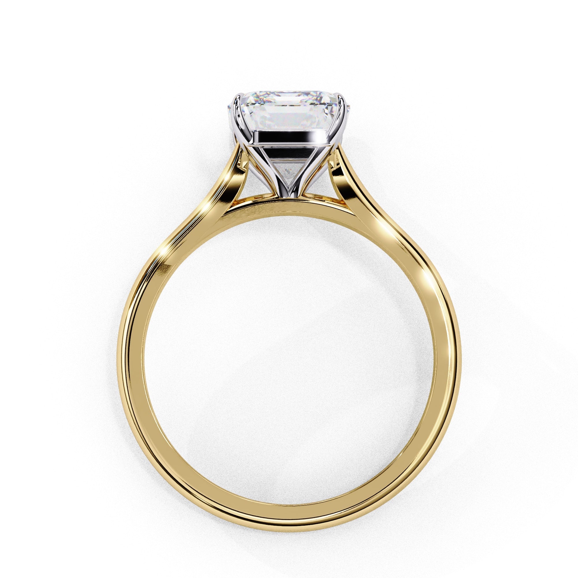 Radiant Cut Lab Diamond Solitaire Engagement Ring