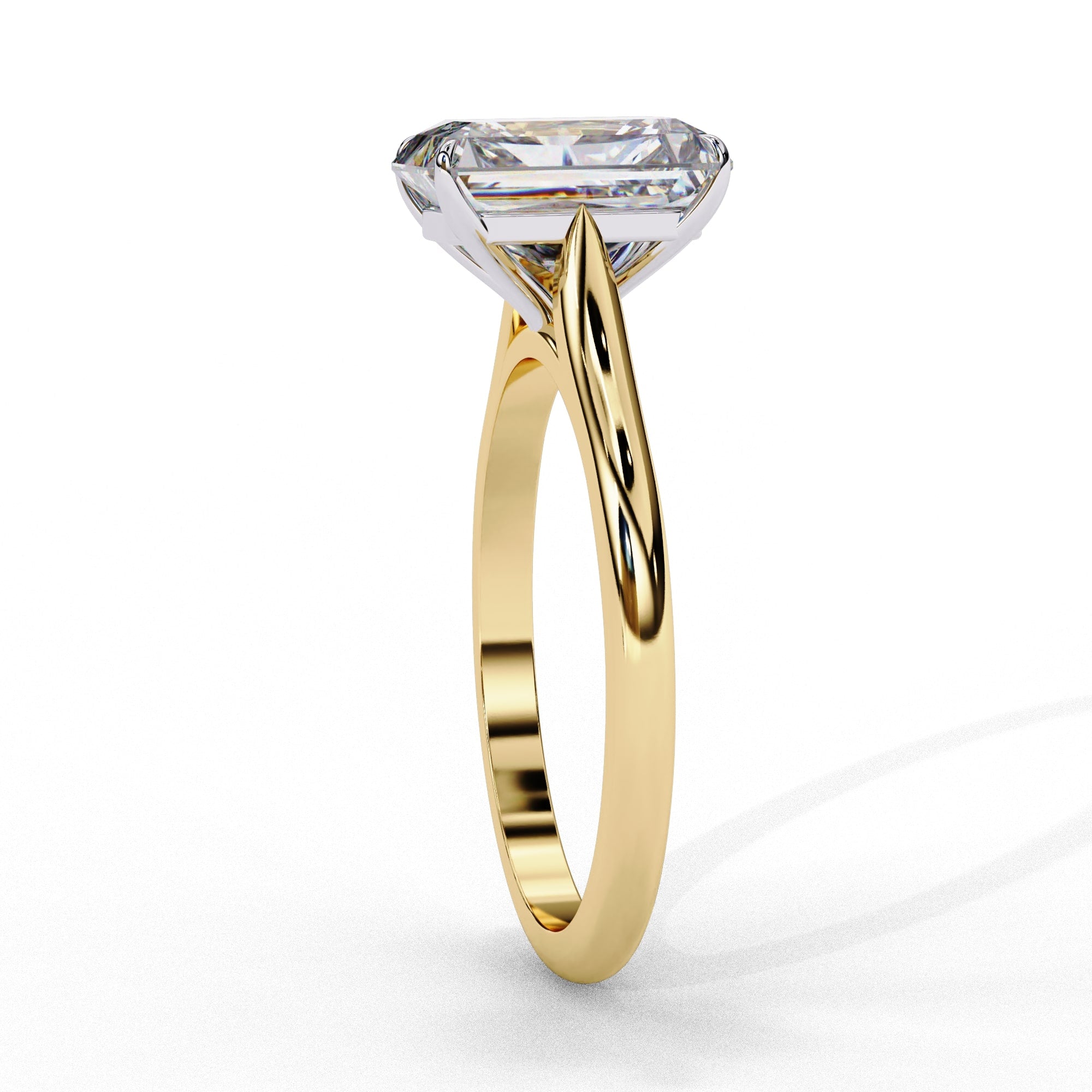 Radiant Cut Lab Diamond Solitaire Engagement Ring