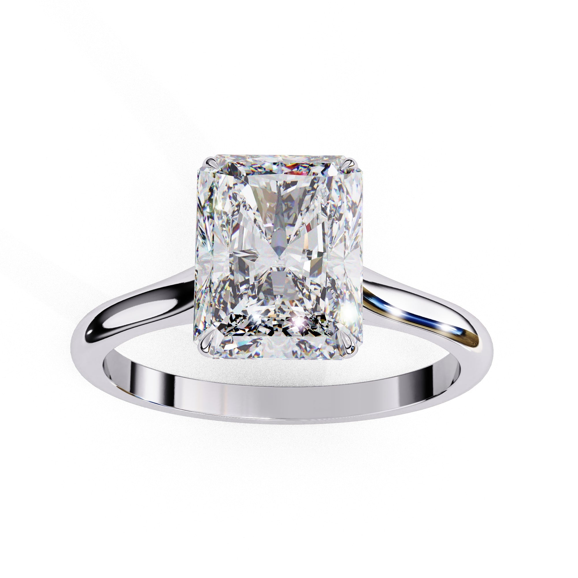 Radiant Cut Lab Diamond Solitaire Engagement Ring