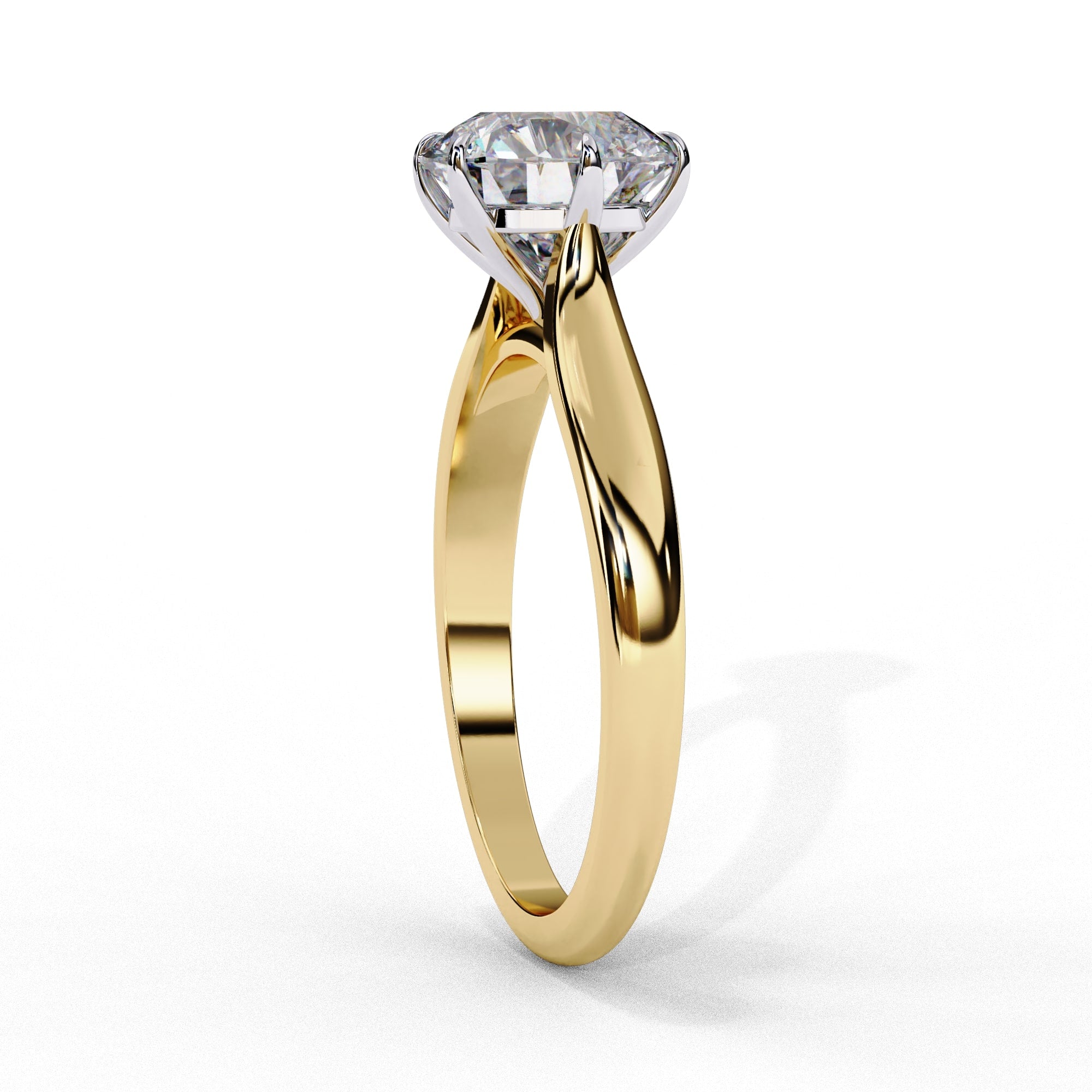 Round Lab Grown Diamond Solitaire Engagement Ring