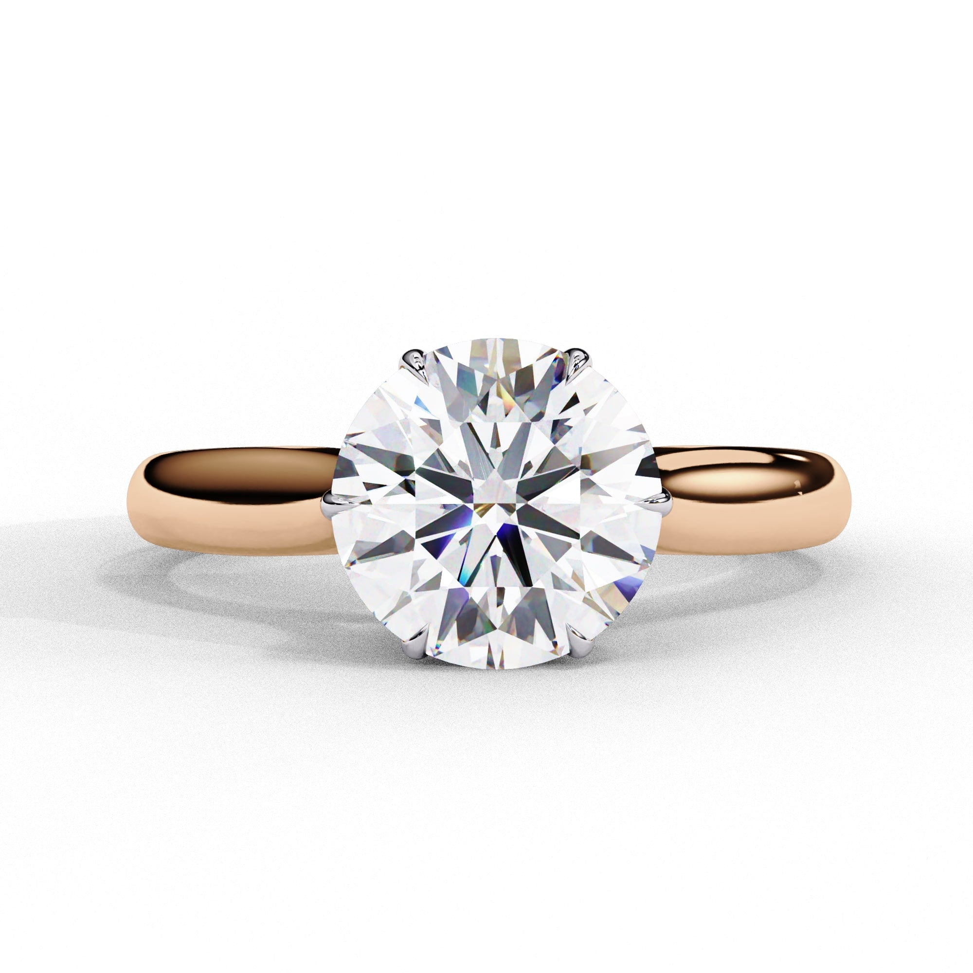 Round Lab Grown Diamond Solitaire Engagement Ring