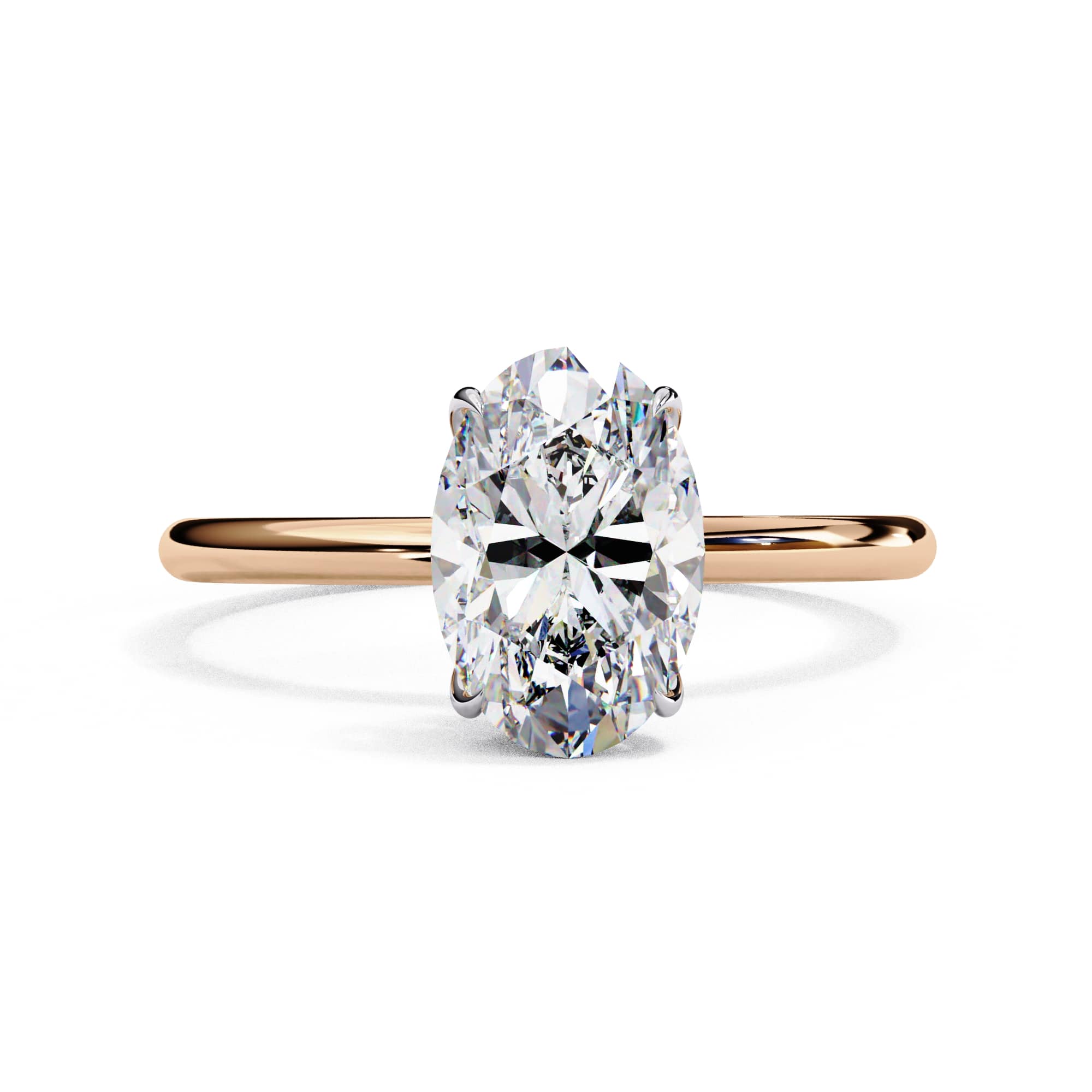 Oval Cut Solitaire Lab Diamond Engagement Ring