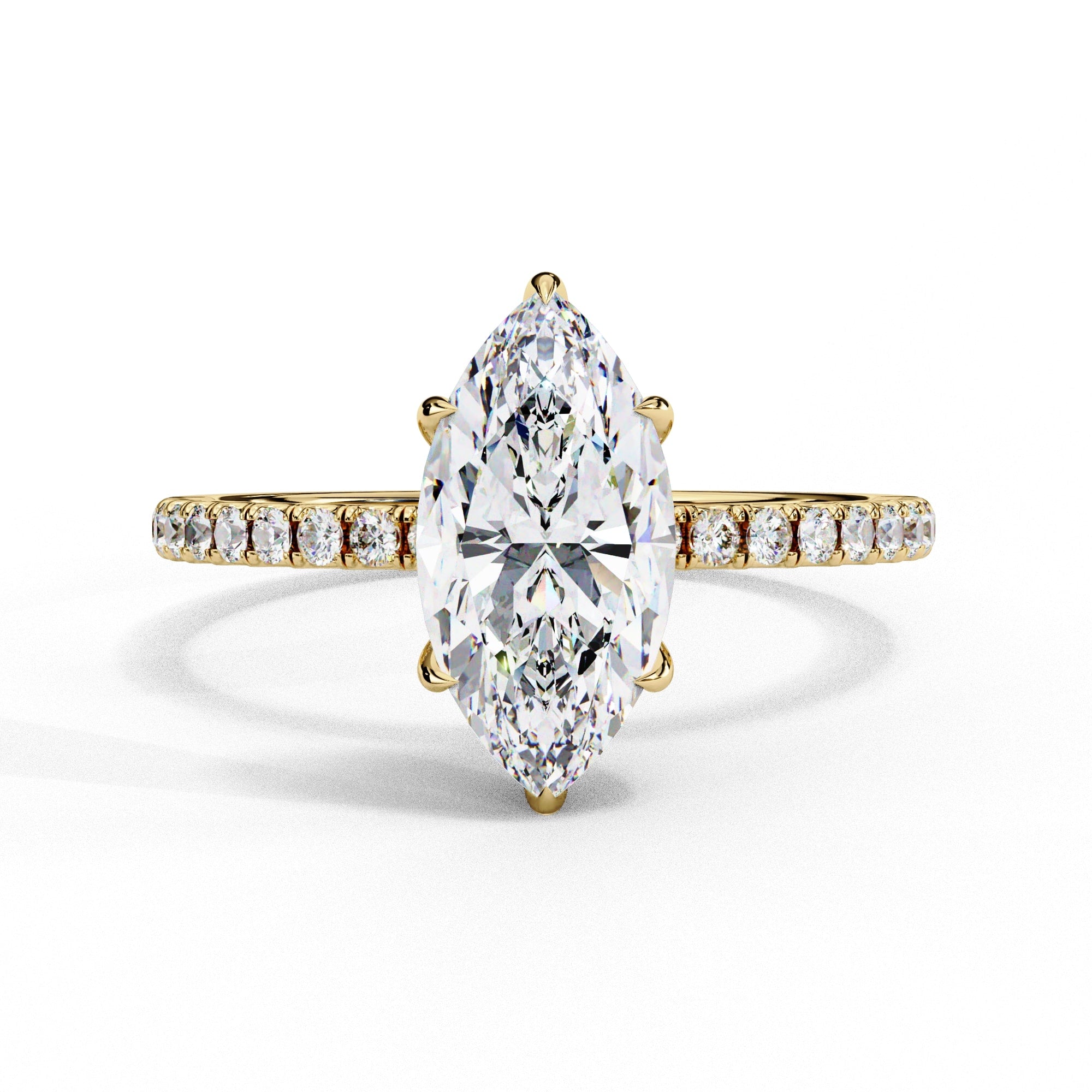 Marquise Diamond Hidden Halo Engagement Ring