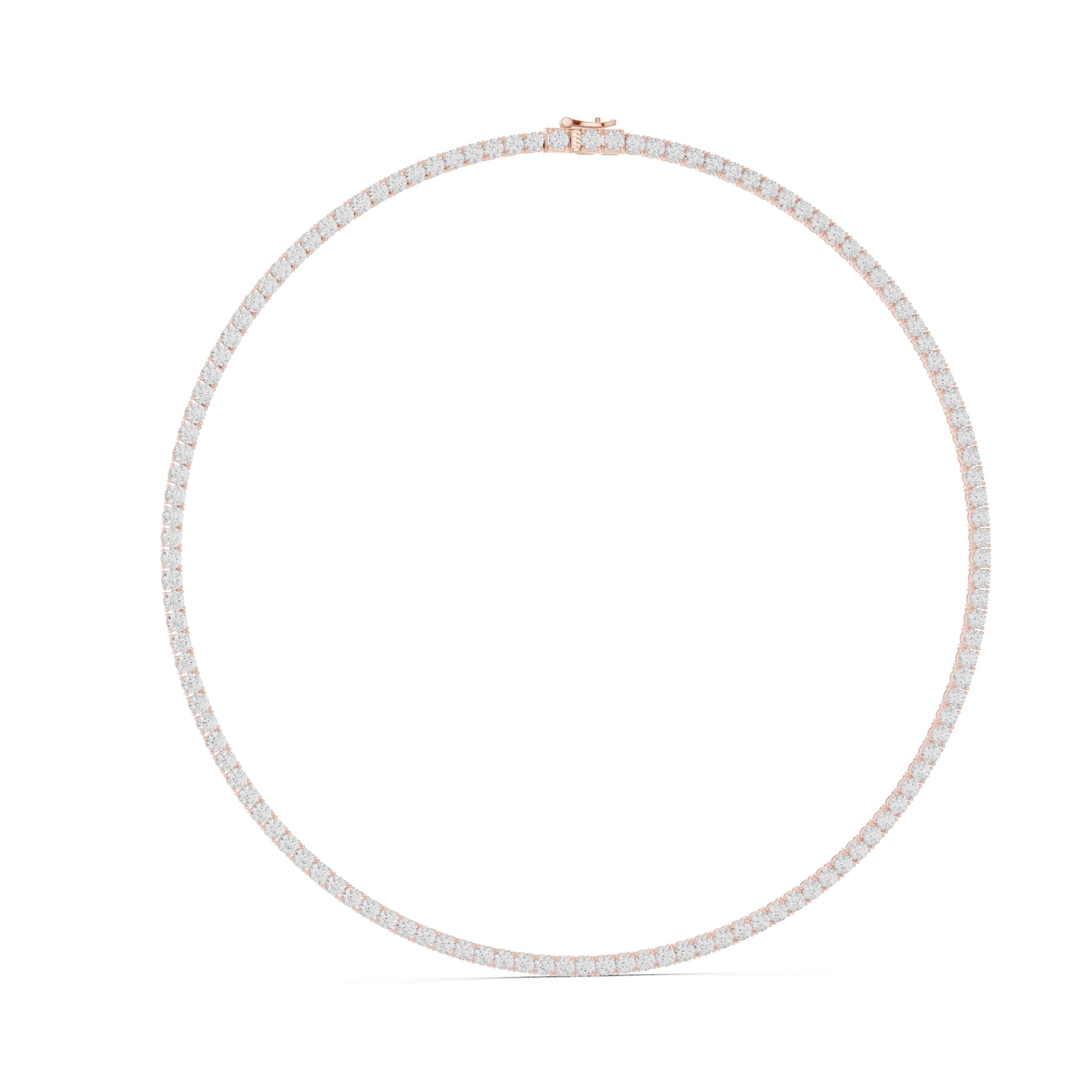 Lab Diamond Round Cut Tennis Necklace