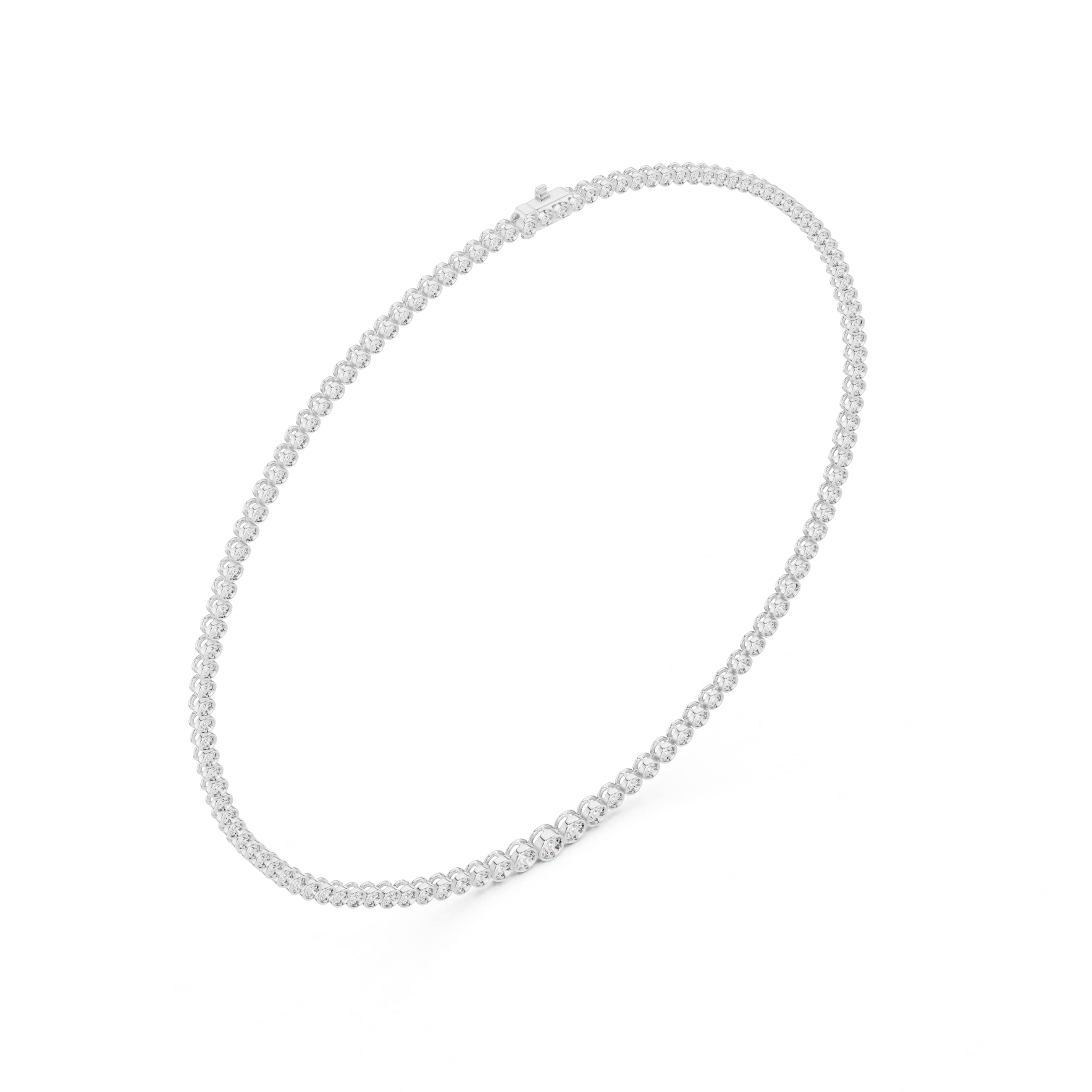 11 Carat Bezel Set Round Diamond Tennis Necklace