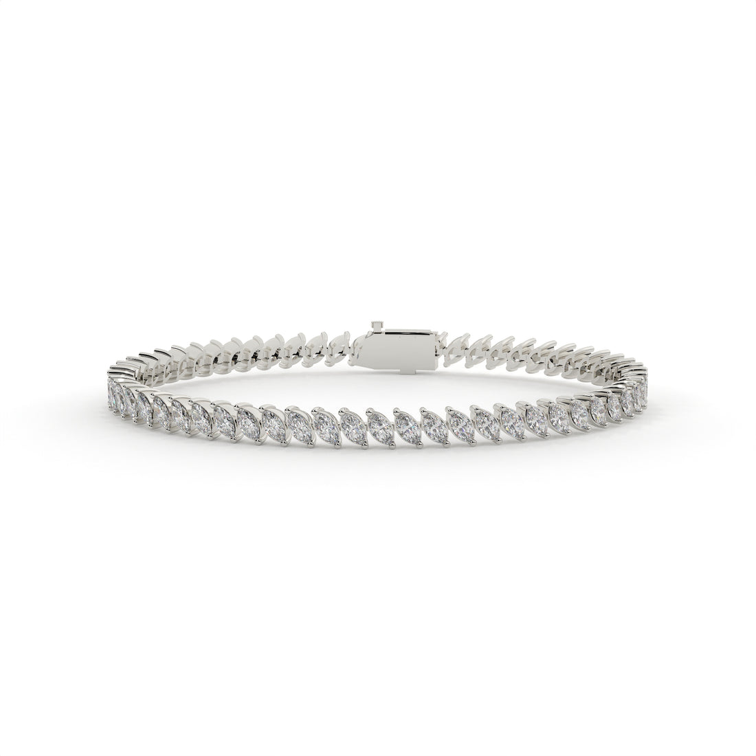 white gold bracelet on a white background