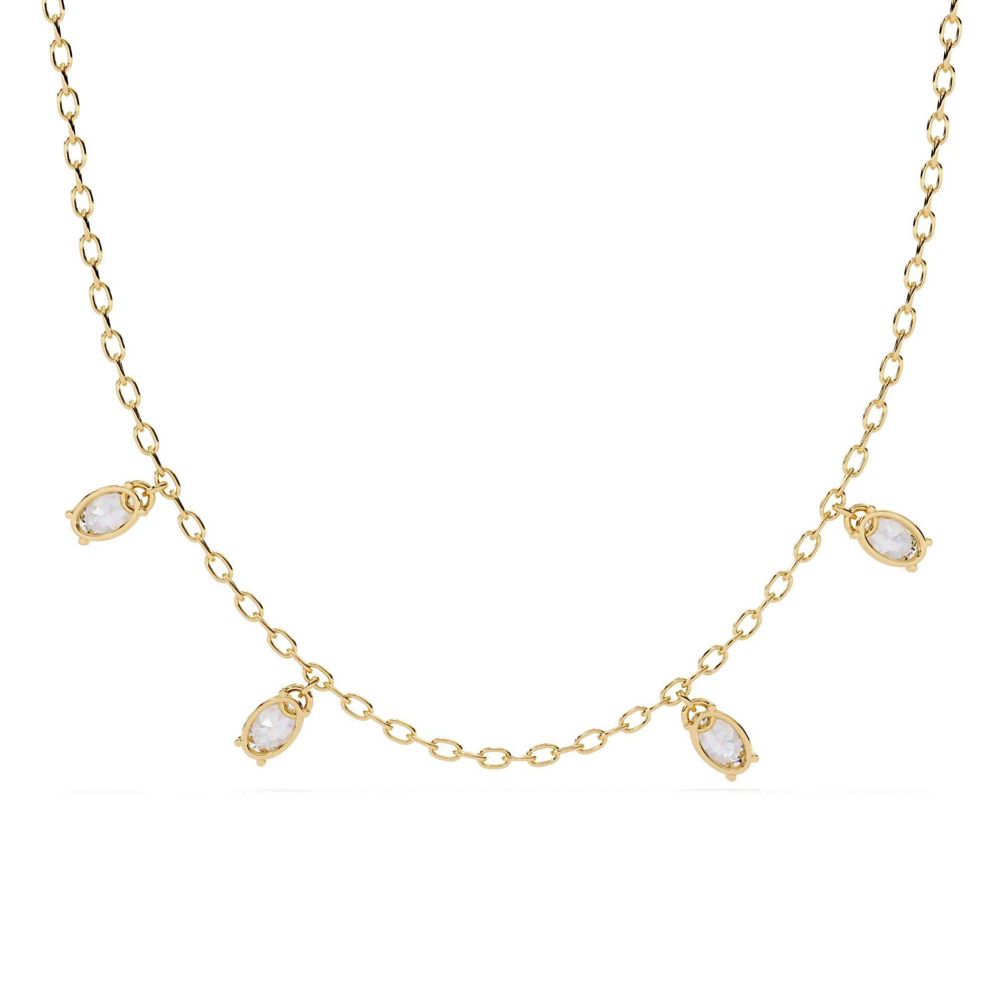 Oval Cut Lab Grown Diamond Chain Necklace