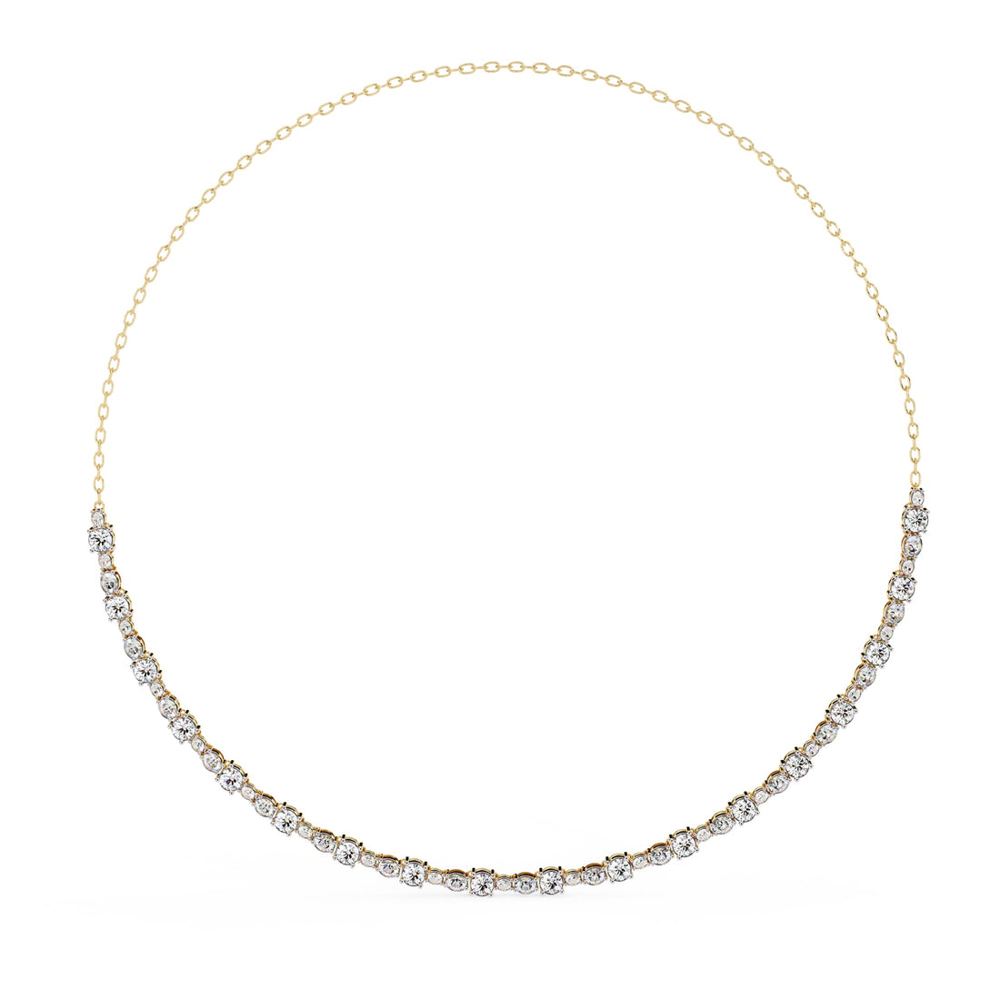 3.24 Carat Round And Oval Cut Lab Diamond Tennis Necklace