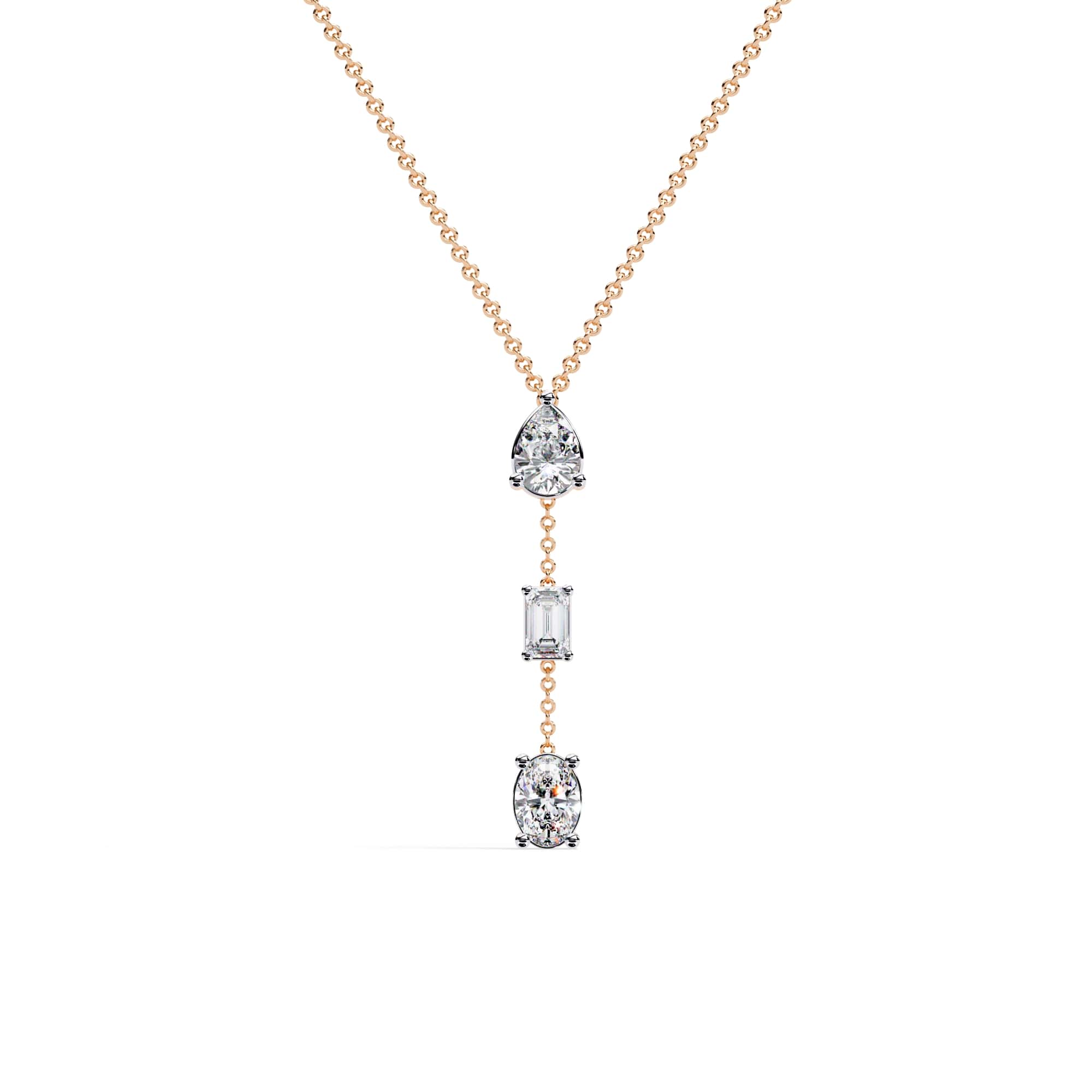 Modern Multi Shape Lab Diamond Necklace