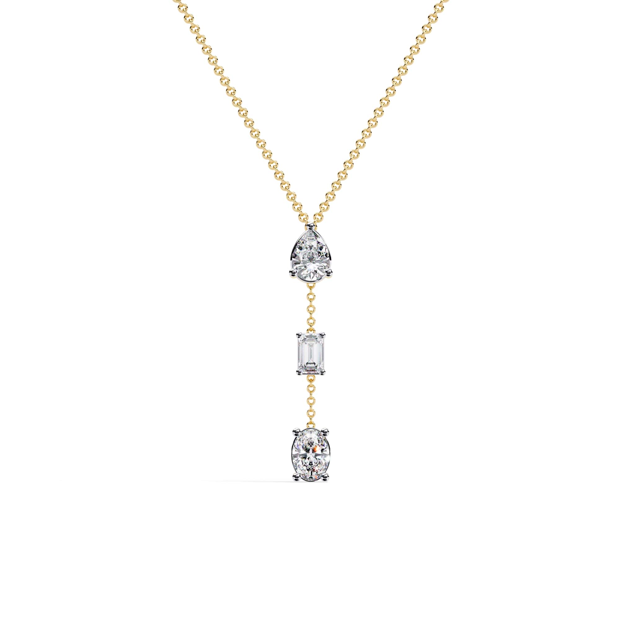 Modern Multi Shape Lab Diamond Necklace