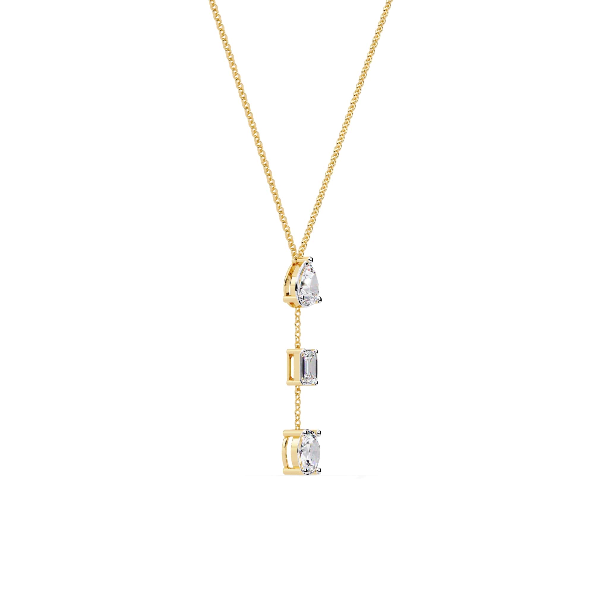 Modern Multi Shape Lab Diamond Necklace
