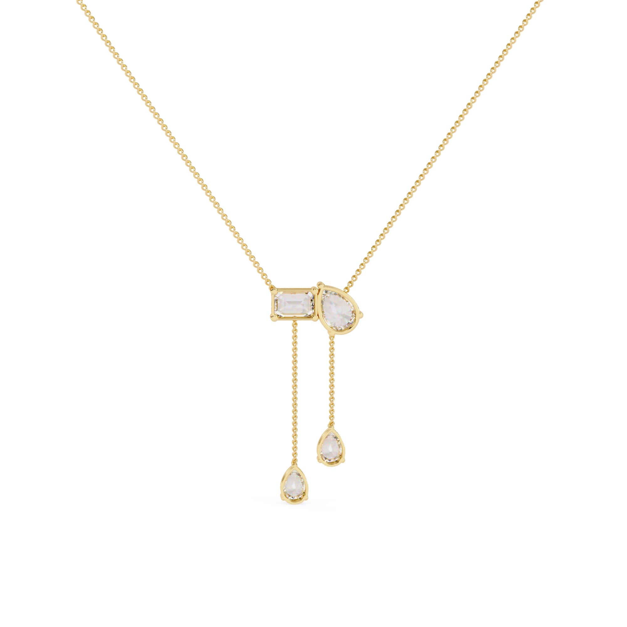 Fancy Multi Shape Drop Diamond Necklace