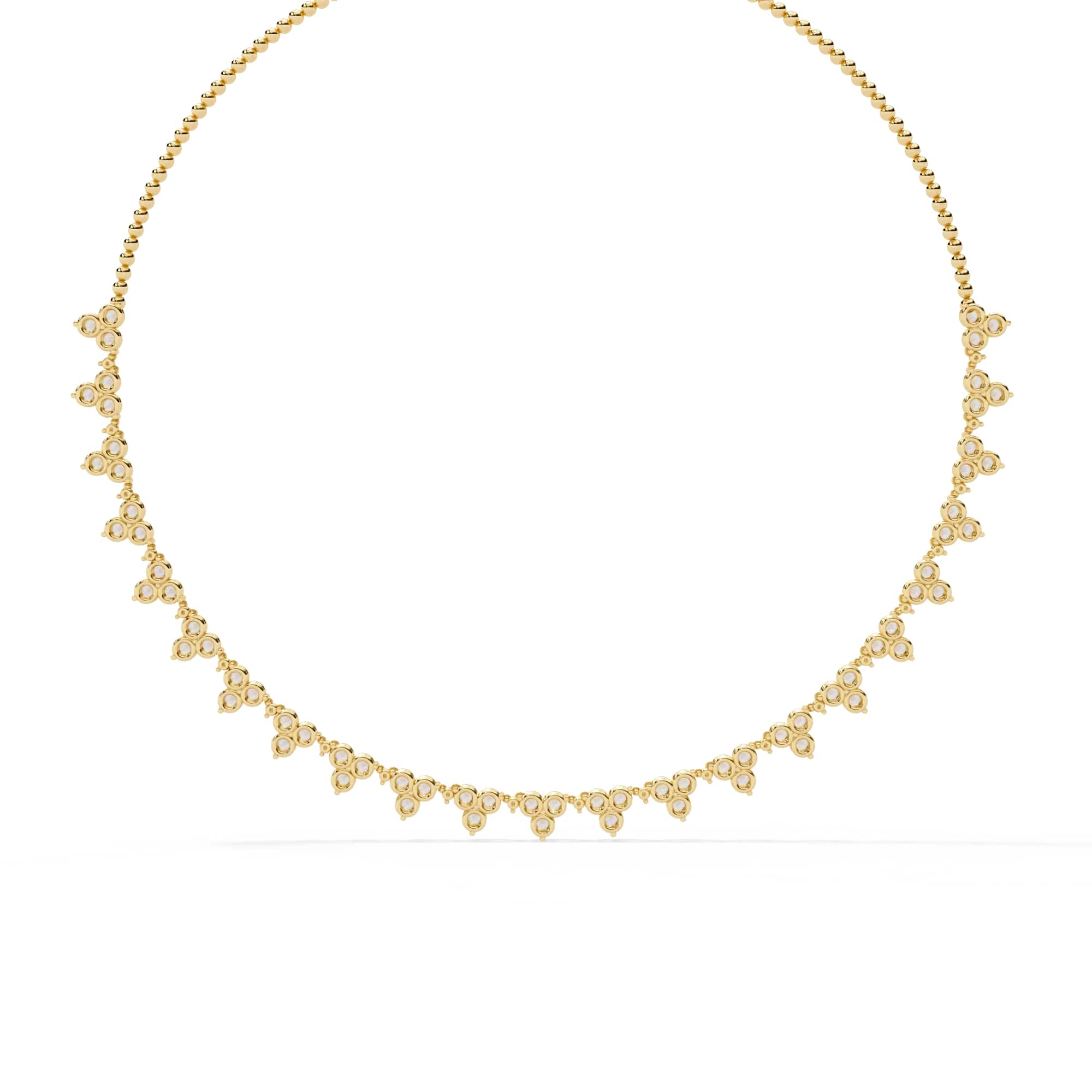Unique Round Cut Lab Diamond Floral Necklace