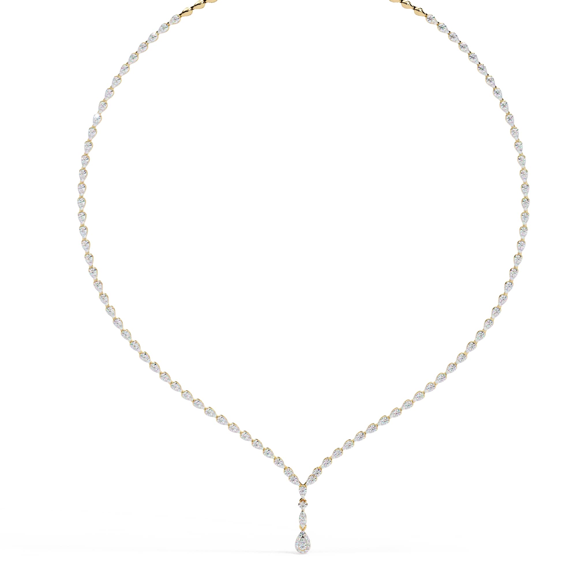 Multiple Round Cut Diamond Tennis Necklace