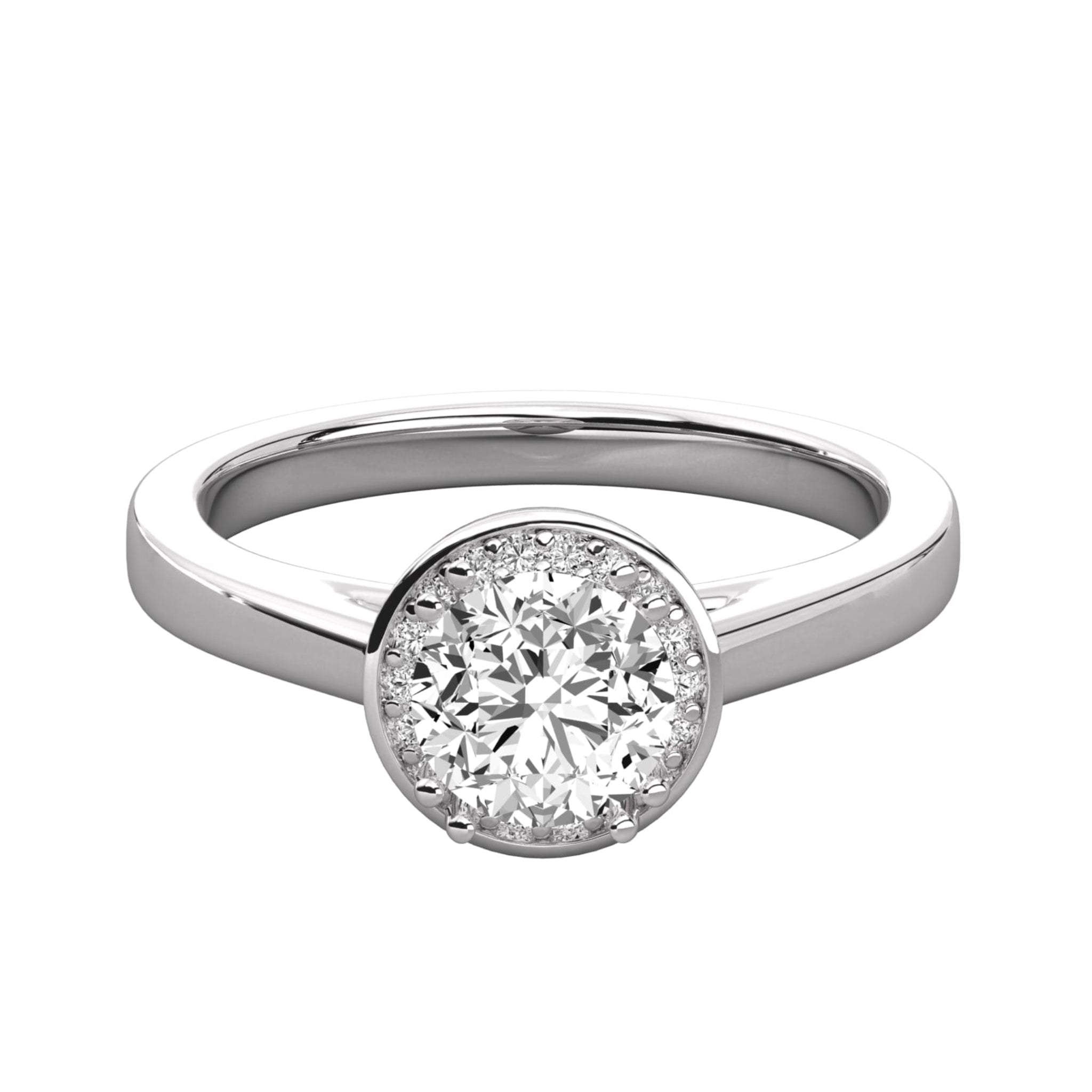 Classic Round Halo Engagement Ring