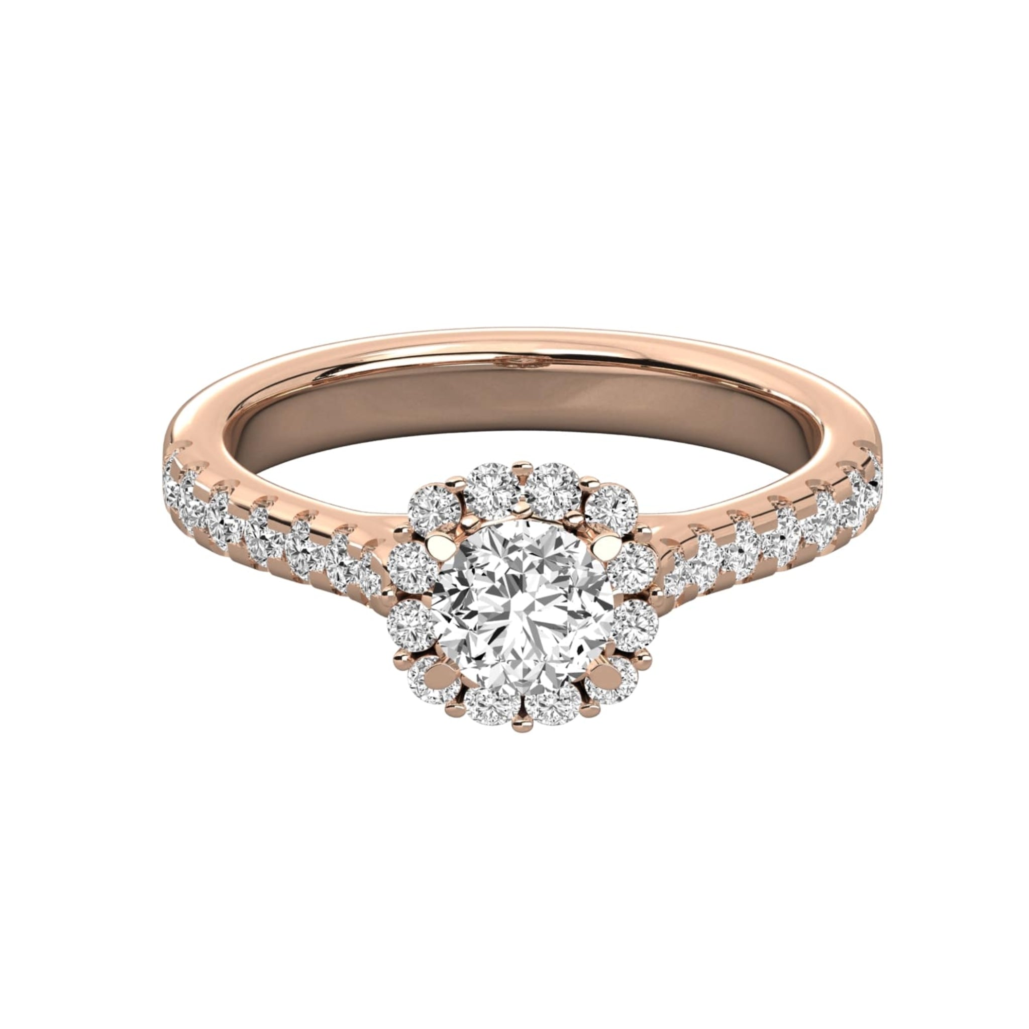 Timeless Diamond Solitaire with Pave Sparkle