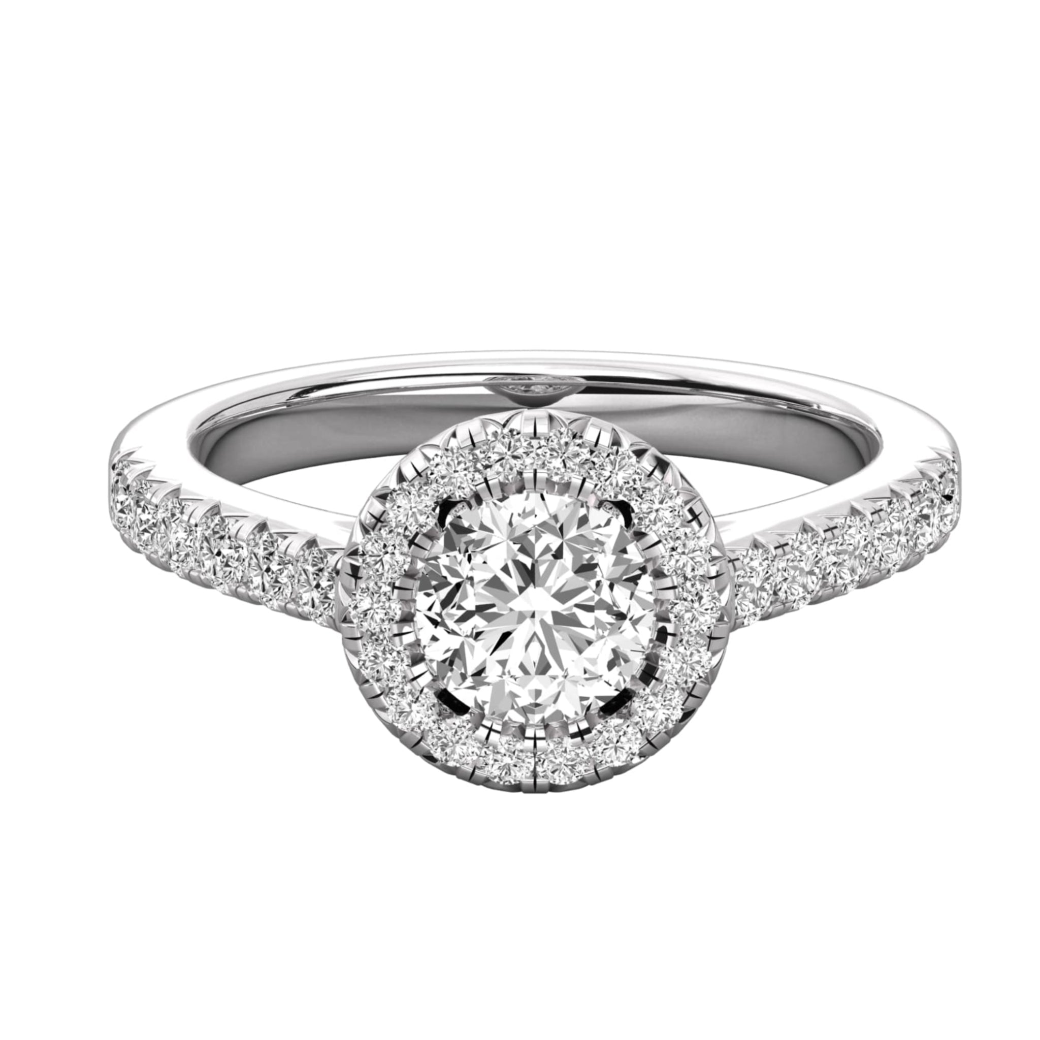 Minimalist Pave Round Solitaire