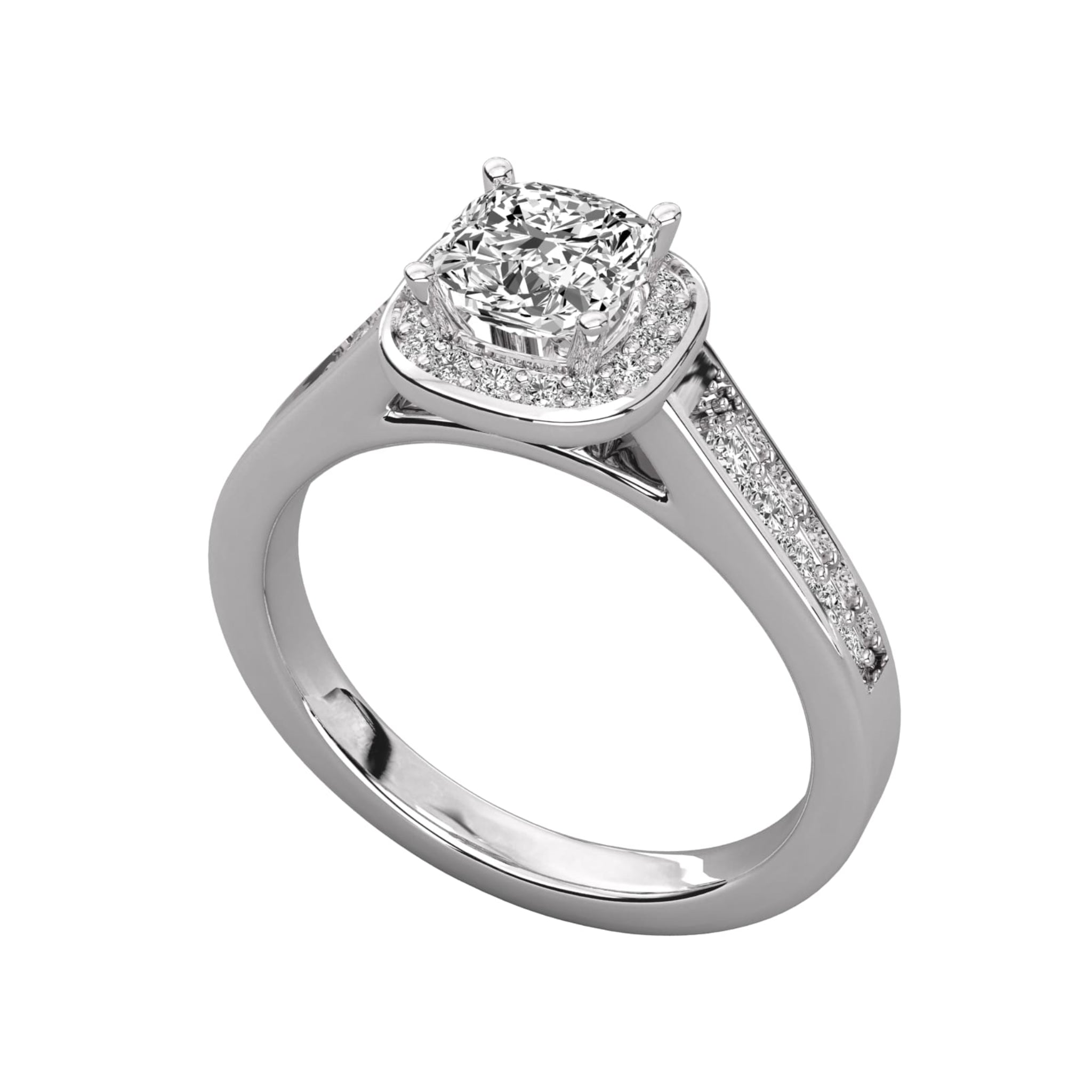 Captivating Pave Halo Engagement Ring