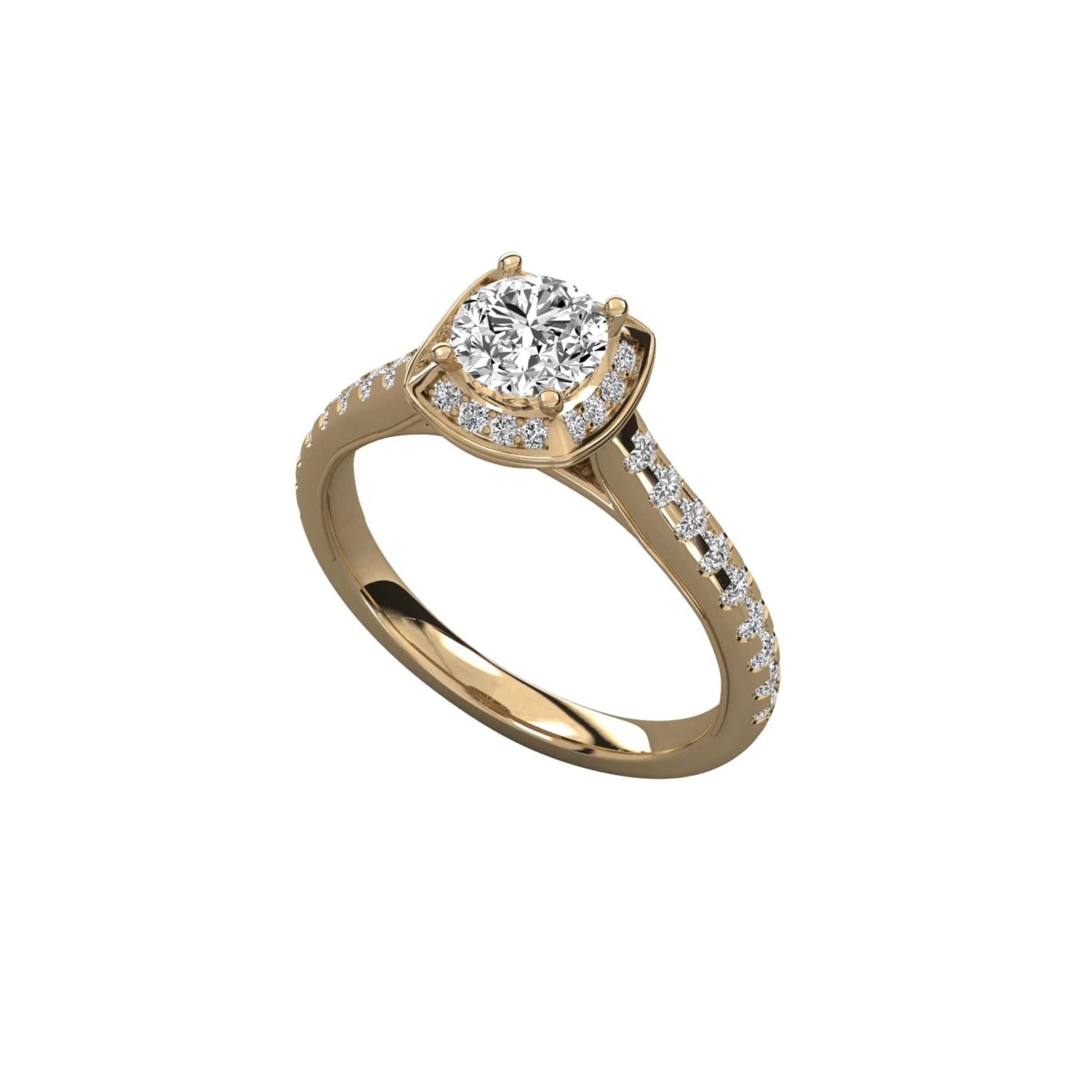 Exquisite Luxe Solitaire with Pave Band