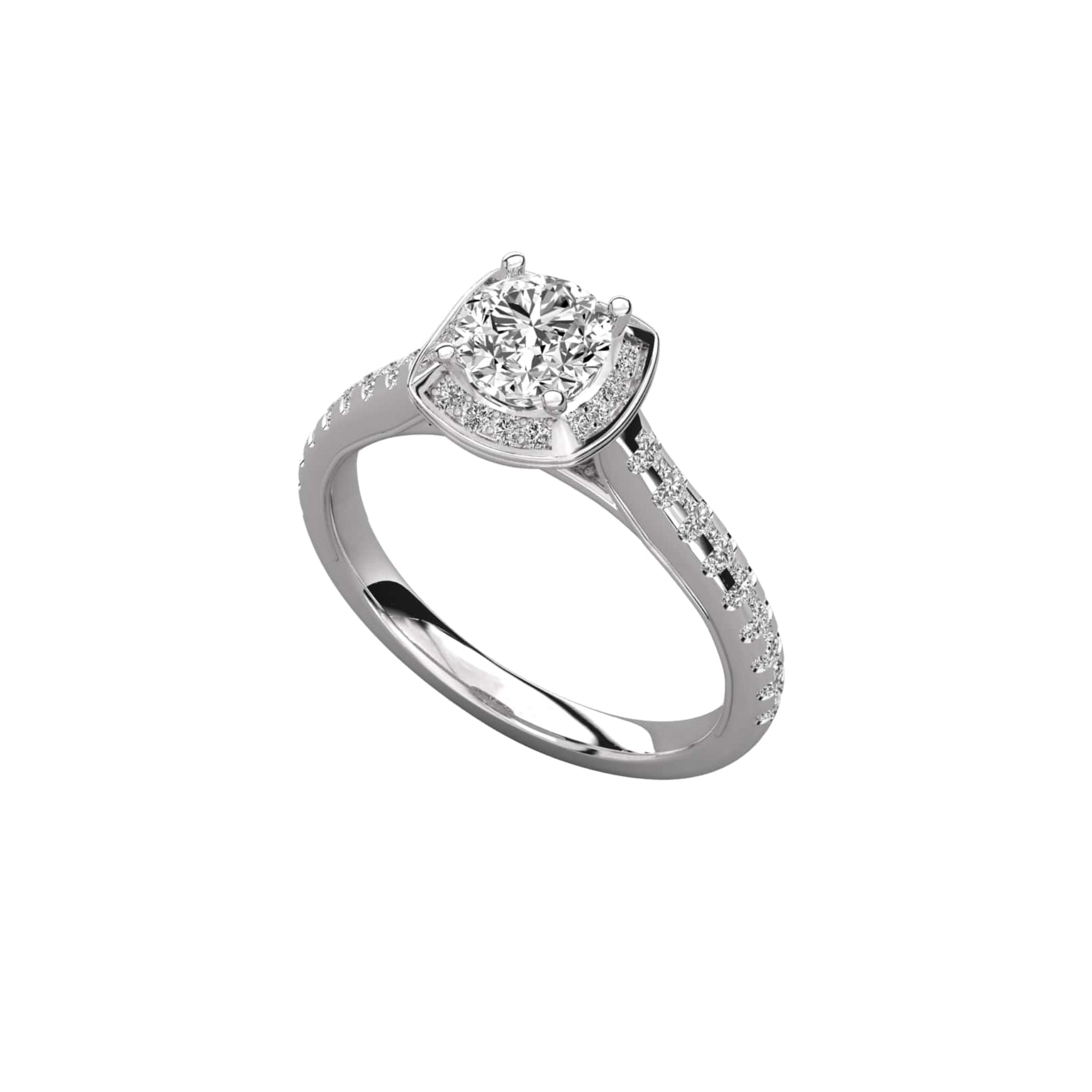 Exquisite Luxe Solitaire with Pave Band