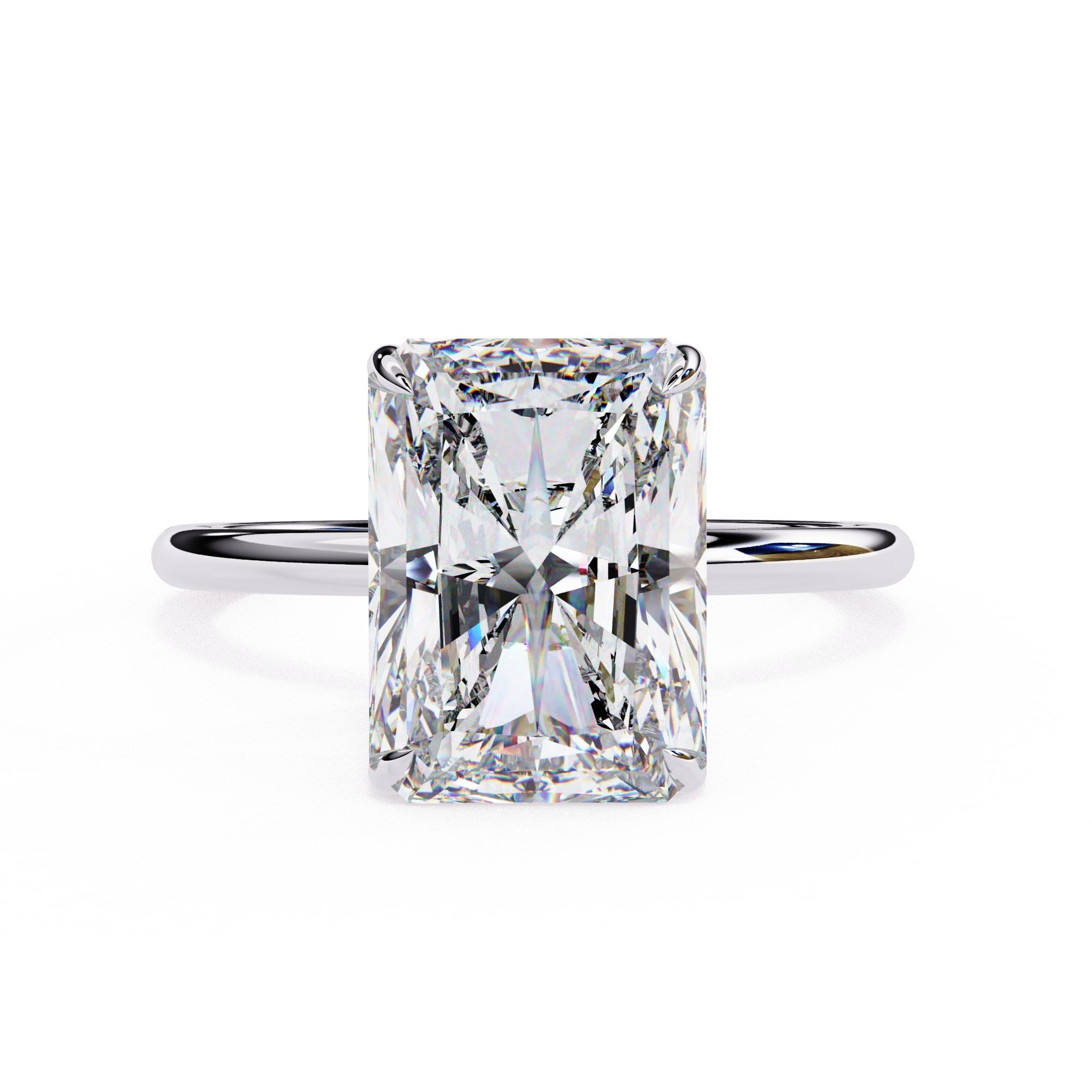 Solitaire Engagement Ring With Radiant Lab Diamond