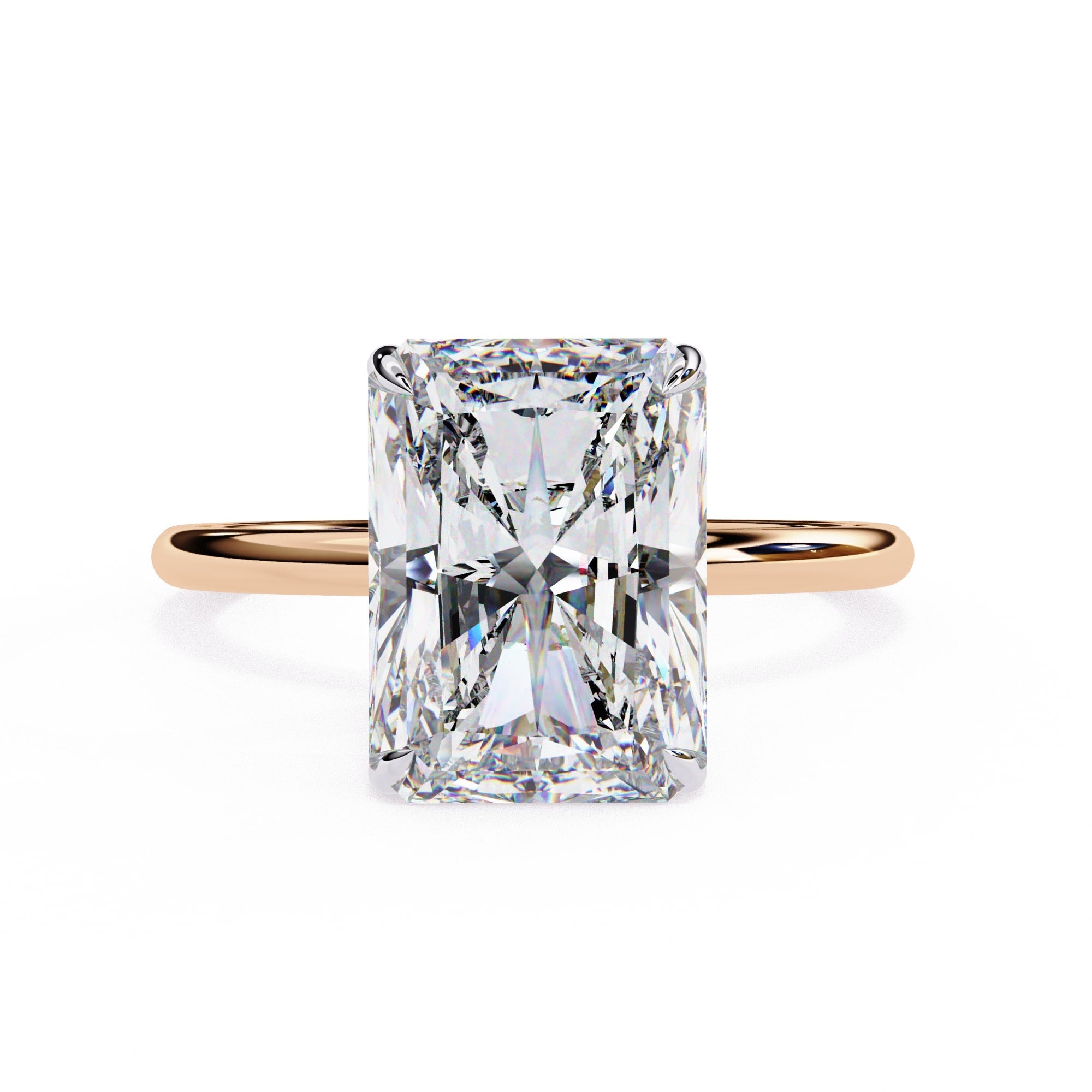 Solitaire Engagement Ring With Radiant Lab Diamond