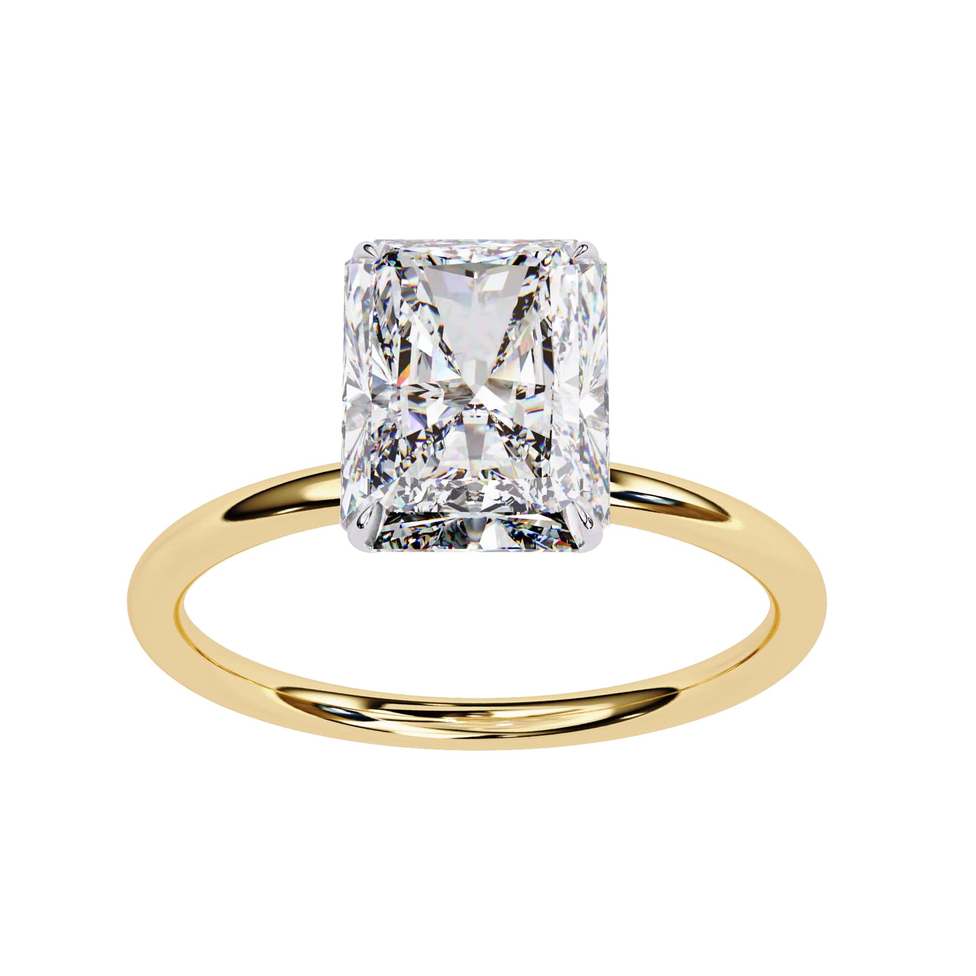 Solitaire Engagement Ring With Radiant Lab Diamond