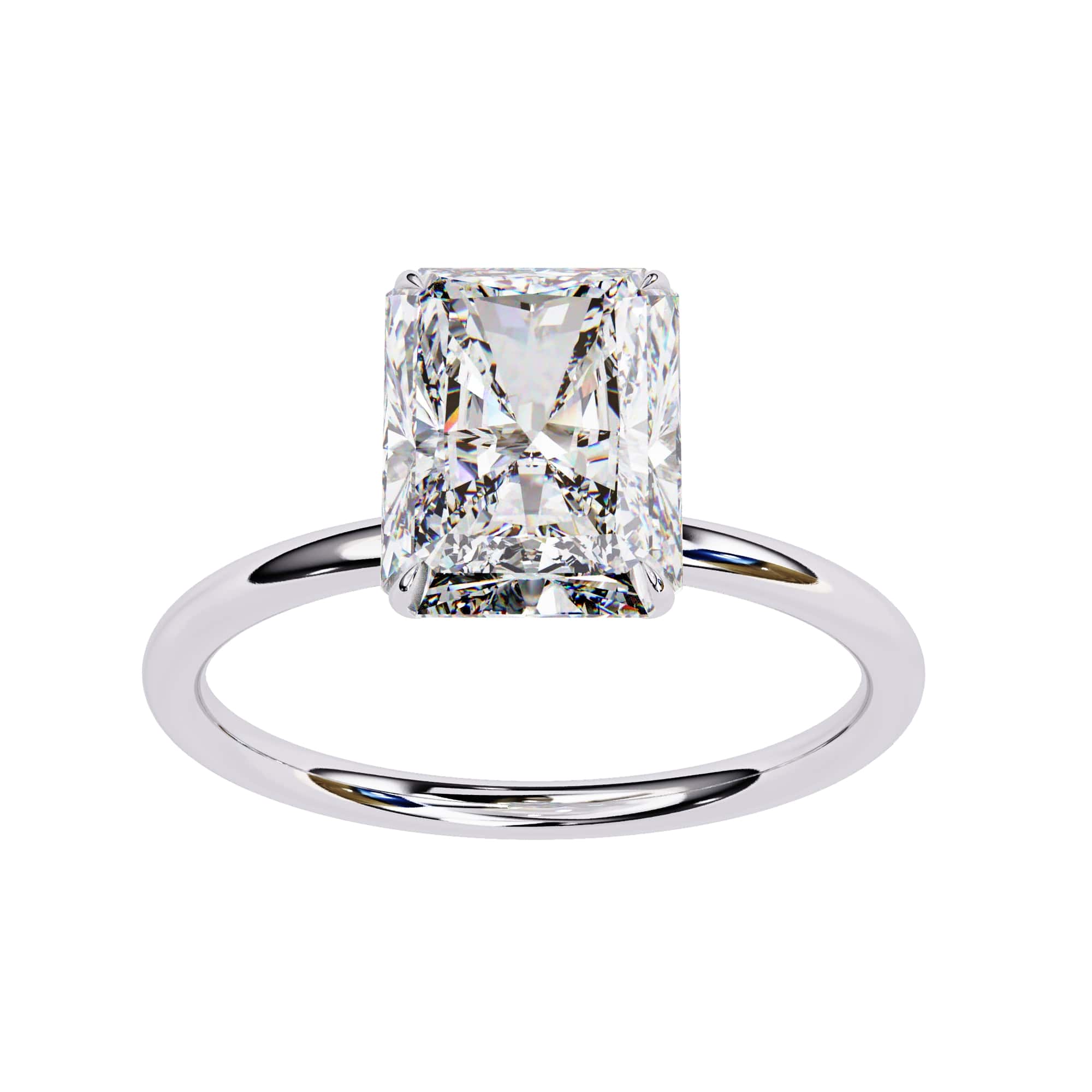 Solitaire Engagement Ring With Radiant Lab Diamond