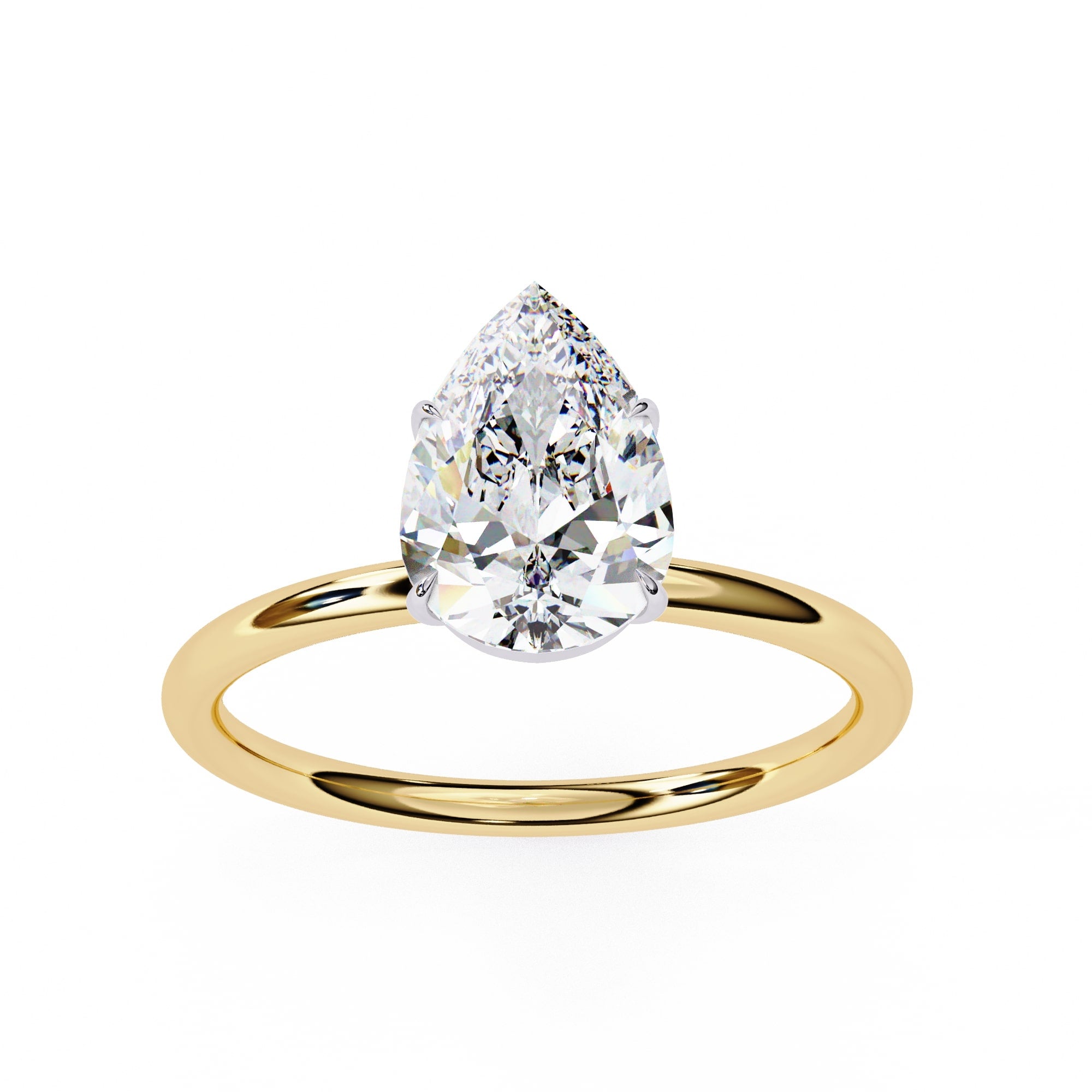 Classic Pear Diamond Solitiare Engagement Ring