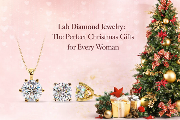 Lab diamond jewelry Christmas gifts for women – ring, earrings, pendant