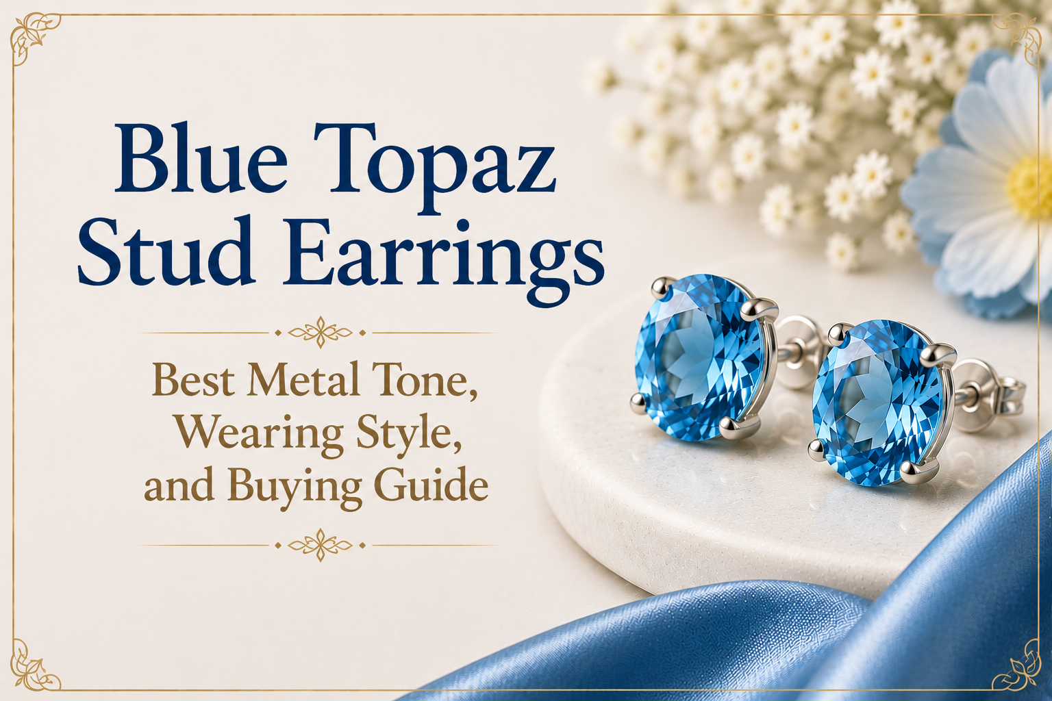 Buy blue topaz stud earrings with the cost understanding, best metal tone, and wearing style tips.