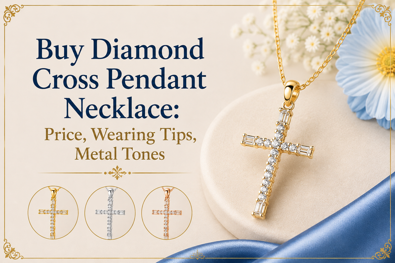 Buy a diamond cross pendant necklace made with a gold chain.