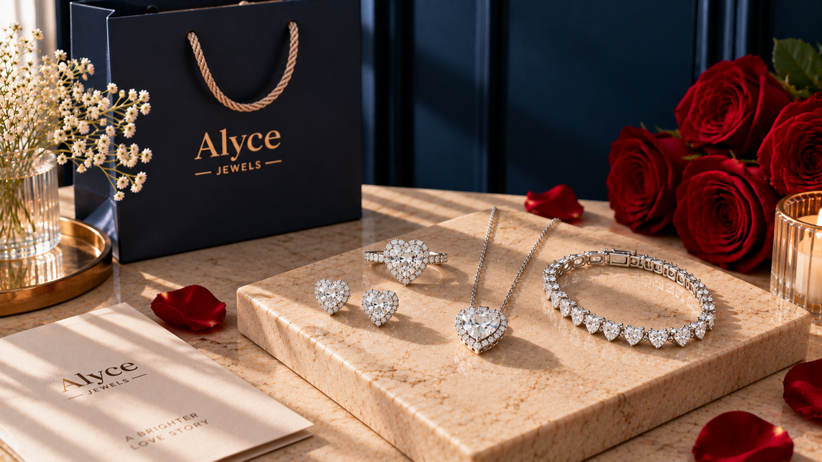 Certified and original heart-shaped lab-grown diamond Valentine's Day jewelry to purchase at Alyce Jewels.