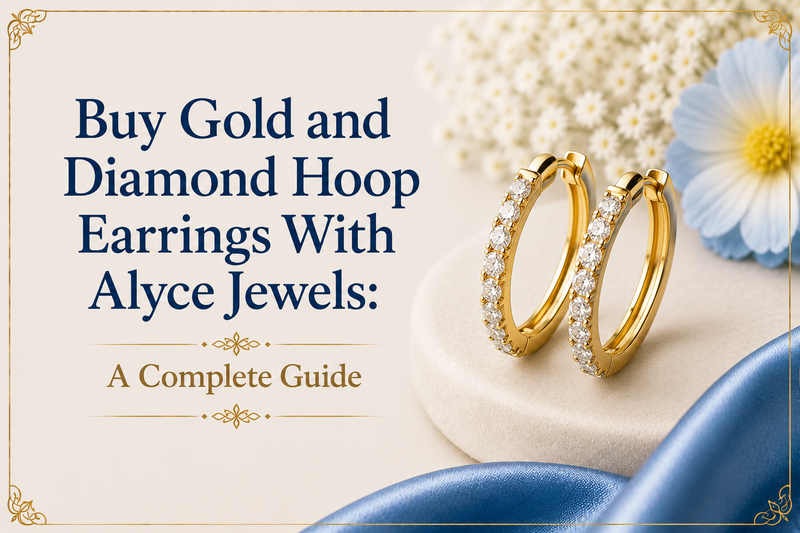 Gold and diamond hoop earrings buying with Alyce Jewels.