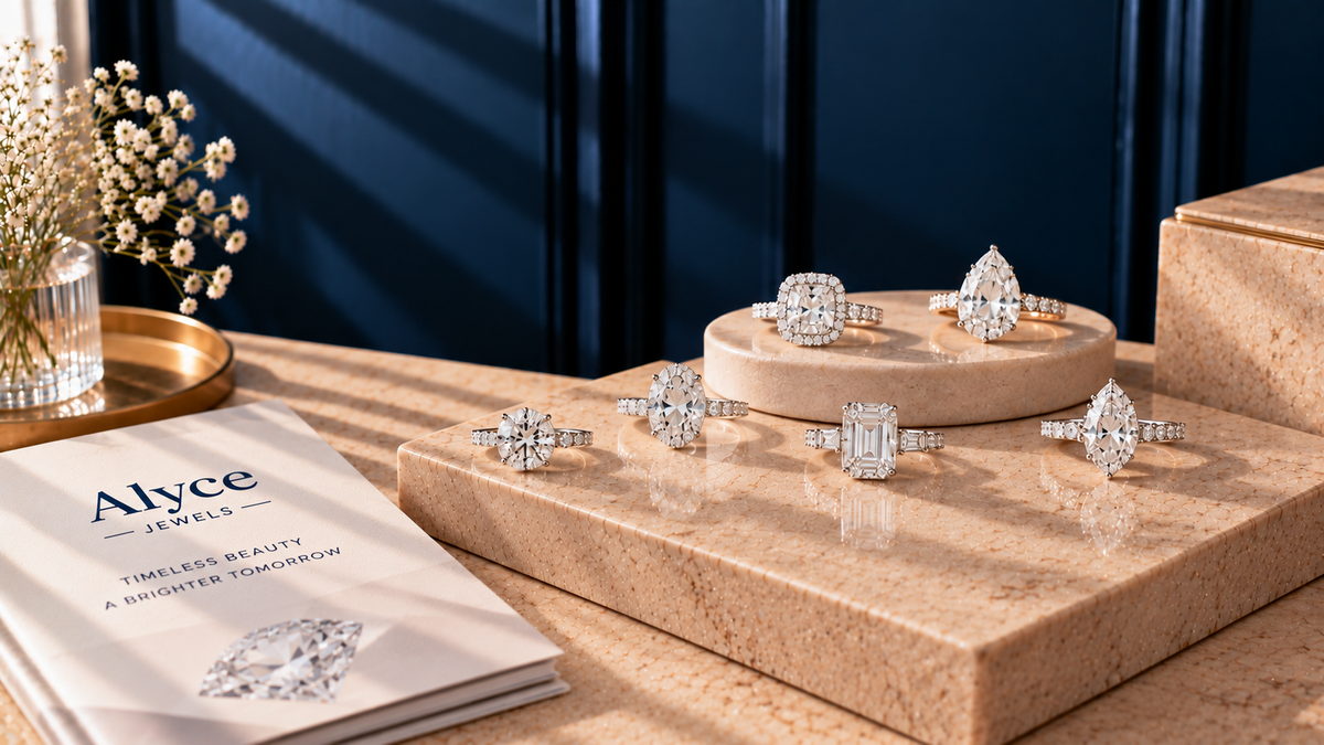 Lab-grown diamond engagement rings are popular in designs such as halo, hidden halo, three-stone, and solitaire.